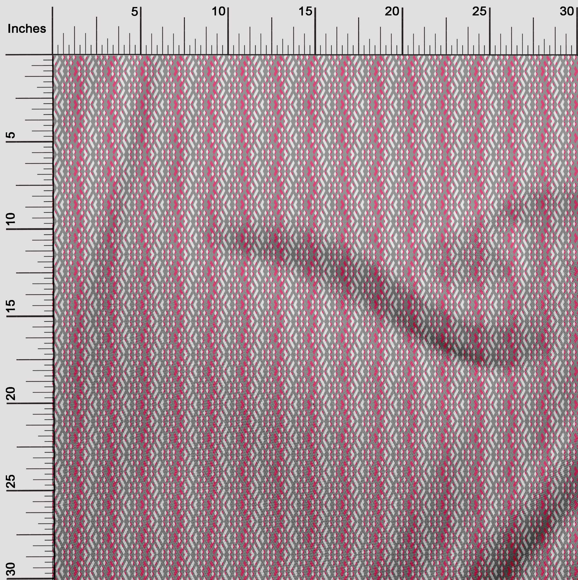 oneOone Cotton Cambric Pink Geometric Print Fabric by The Yard - 56 Inch Wide Dress Material (402) | Perfect for DIY Dresses, Skirts, and Home Decor Projects