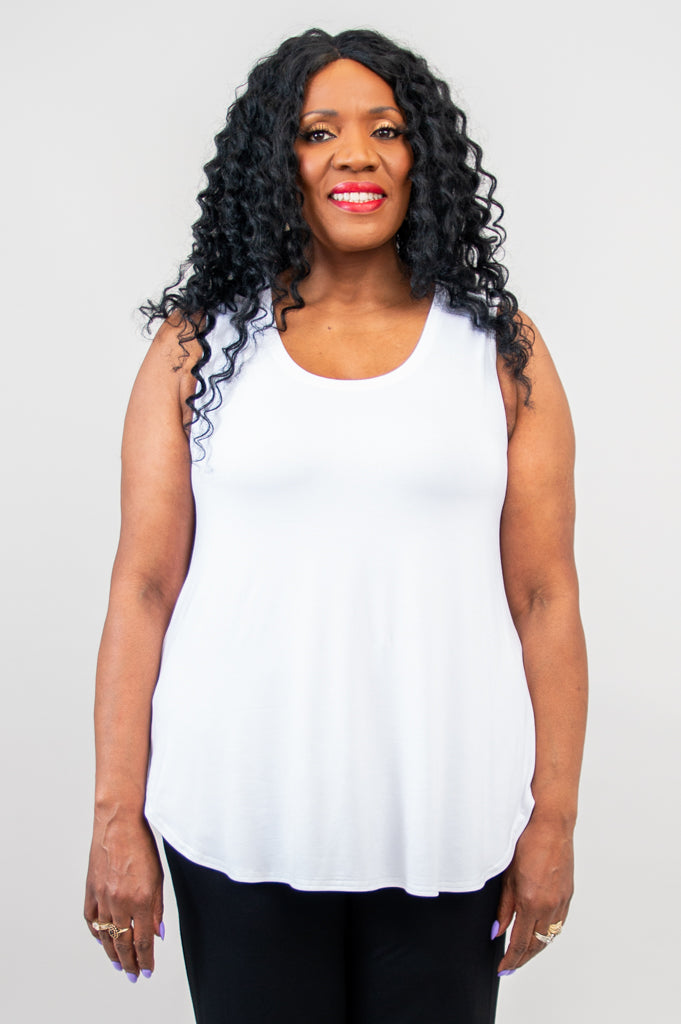 Jazz Tank Top for Women - Soft Bamboo Fabric, Breathable & Comfortable, White - Perfect for Yoga, Workout & Casual Wear