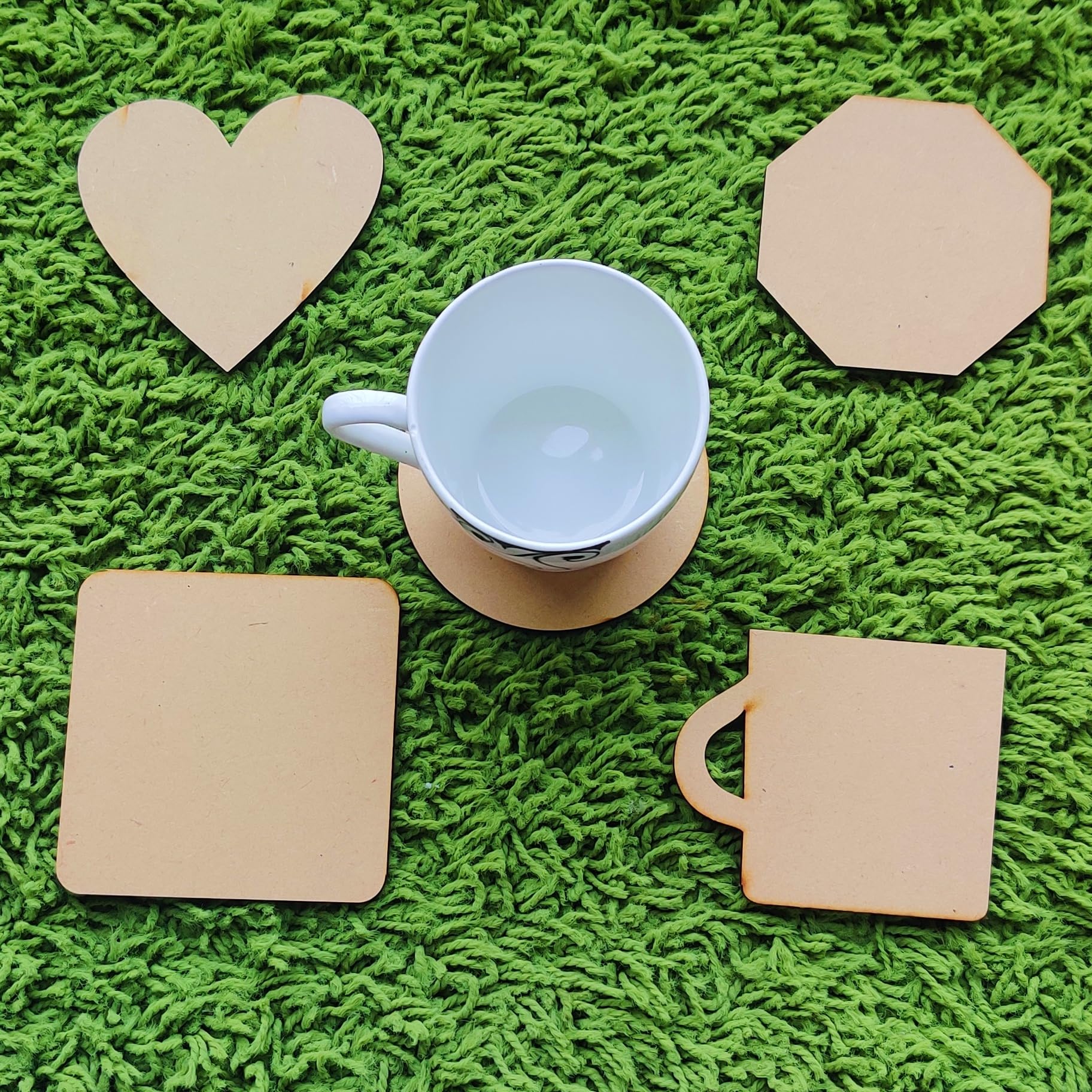Handcrafted Natural Wooden Coasters Set of 12 - Heat Resistant & Durable for DIY Art, Painting & Resin Projects - Perfect for Drinks, Beverages & Bar Glasses - Home Decor, Coffee Table & Dining Table Accessories