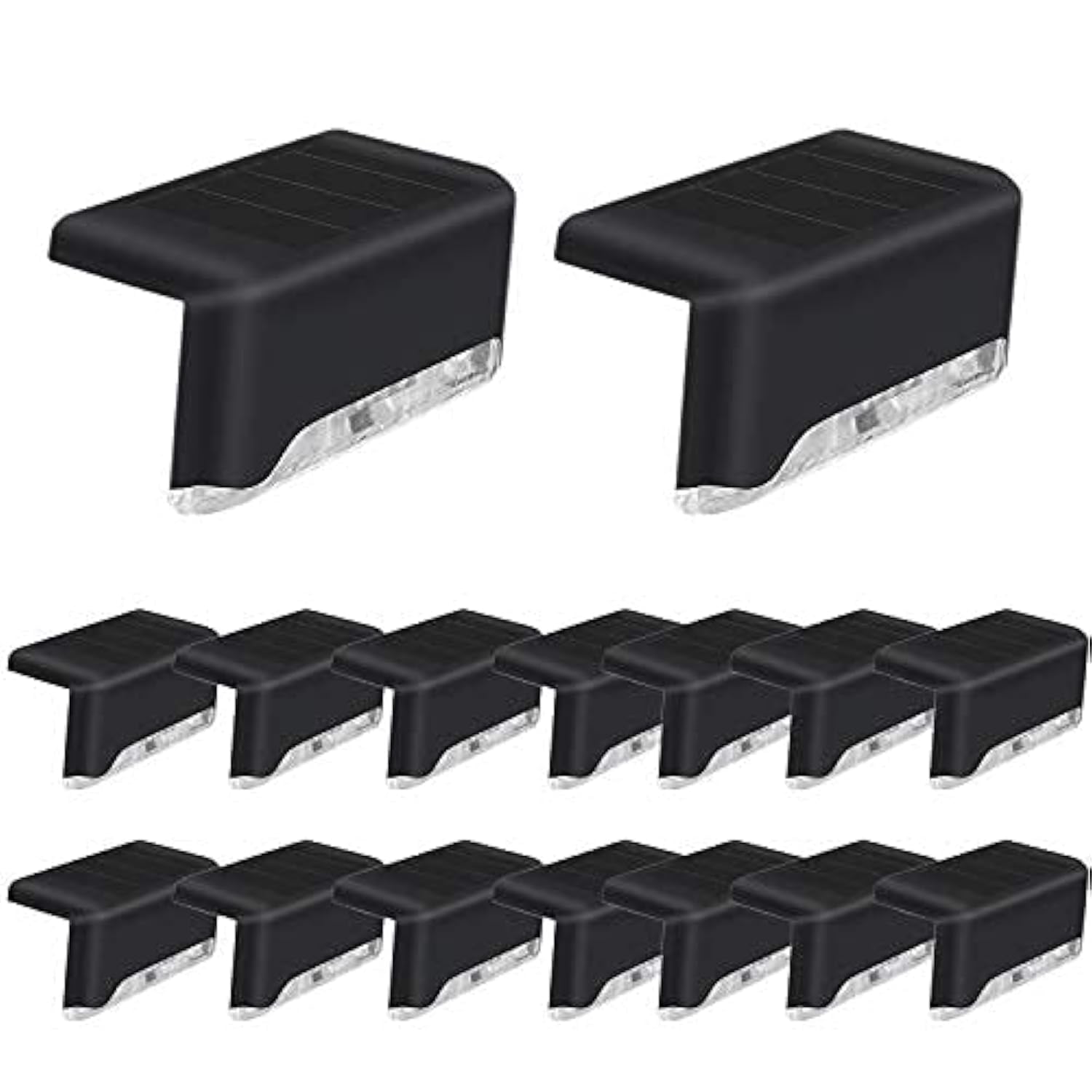16 Pack Solar Deck Lights - Waterproof Outdoor Solar LED Lights for Deck, Step, Railing, Wall, Patio, Garden, Stair, Yard & Driveway - Warm White - Perfect for Pathway Lighting, Landscape Illumination & Nighttime Safety