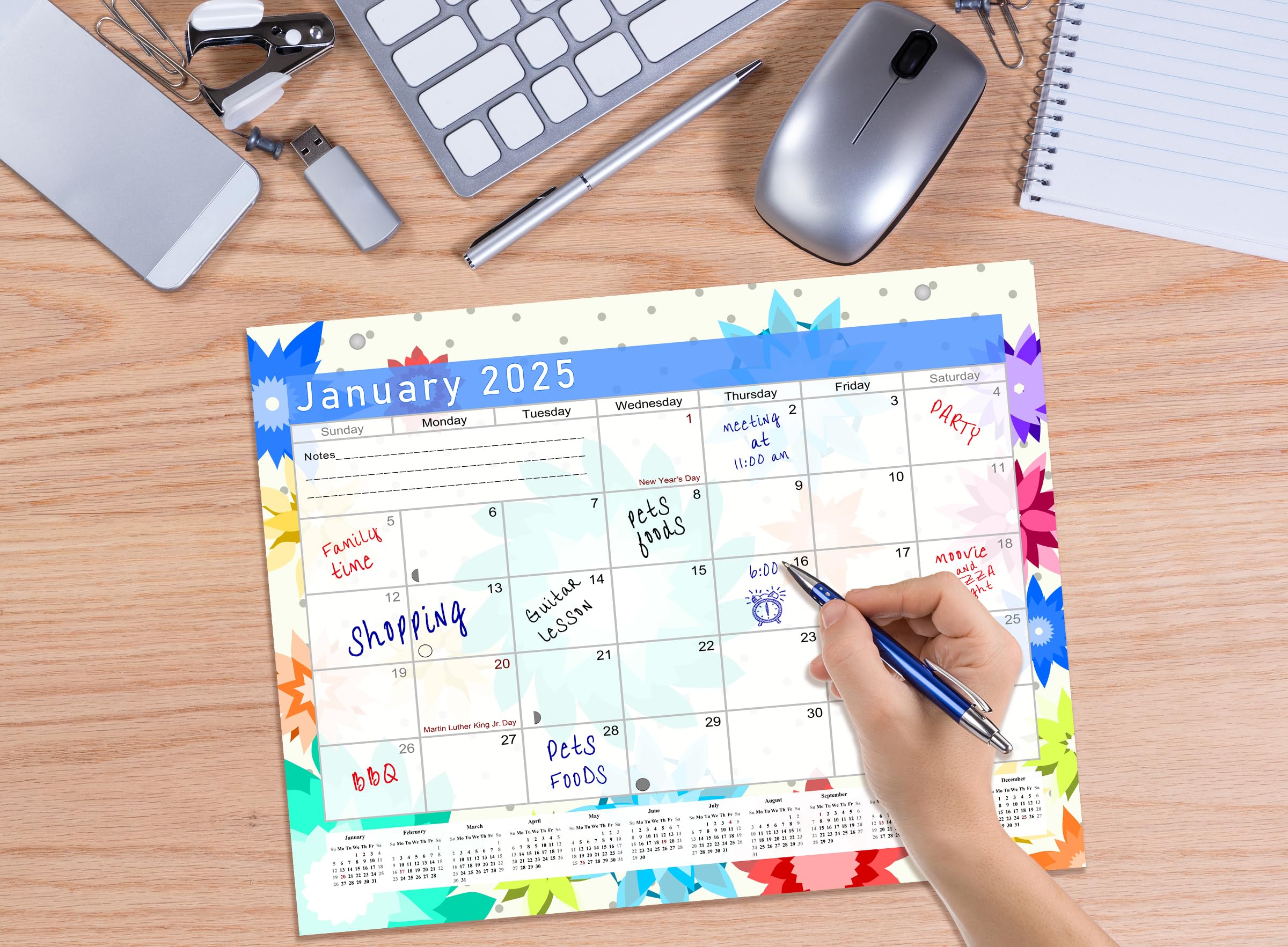 2025 Magnetic Desk Calendar - 12 Month Wall & Desktop Planner with Monthly Pages - Perfect for Office, Home, or School Organization (Edition #07-01)