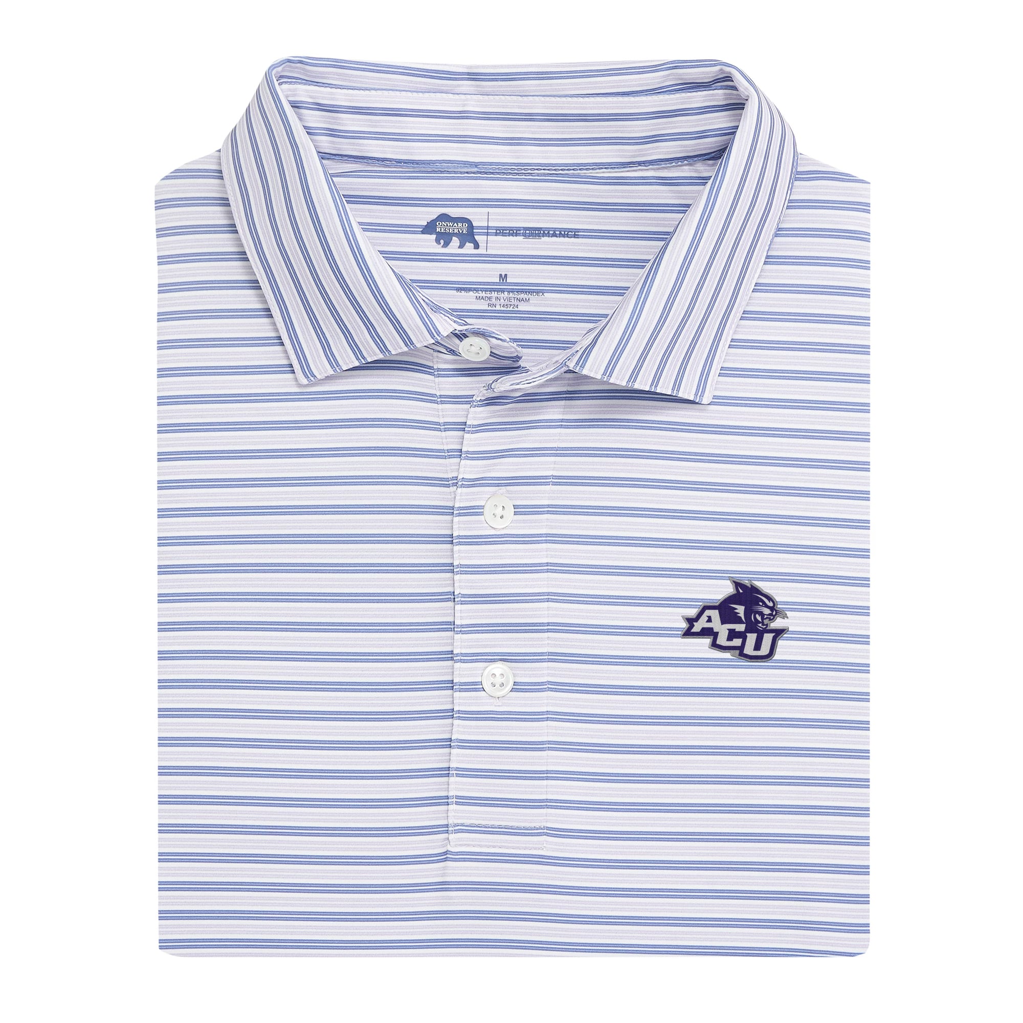 Abilene Christian Wedge Stripe Performance Polo Shirt for Men - Moisture Wicking Golf & Casual Wear