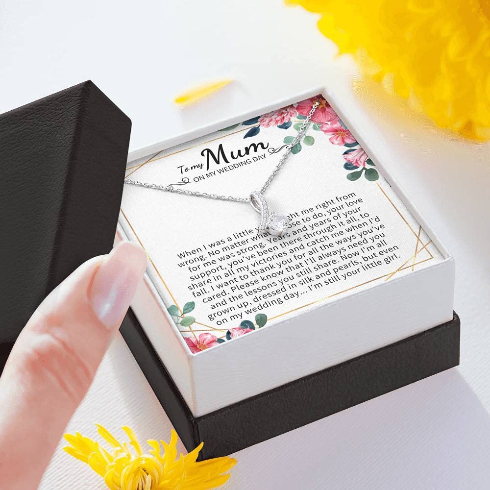 Elegant Mother of the Bride Necklace - Heartfelt Gift from Daughter or Bride | Sterling Silver Jewelry for Wedding Day & Special Occasions