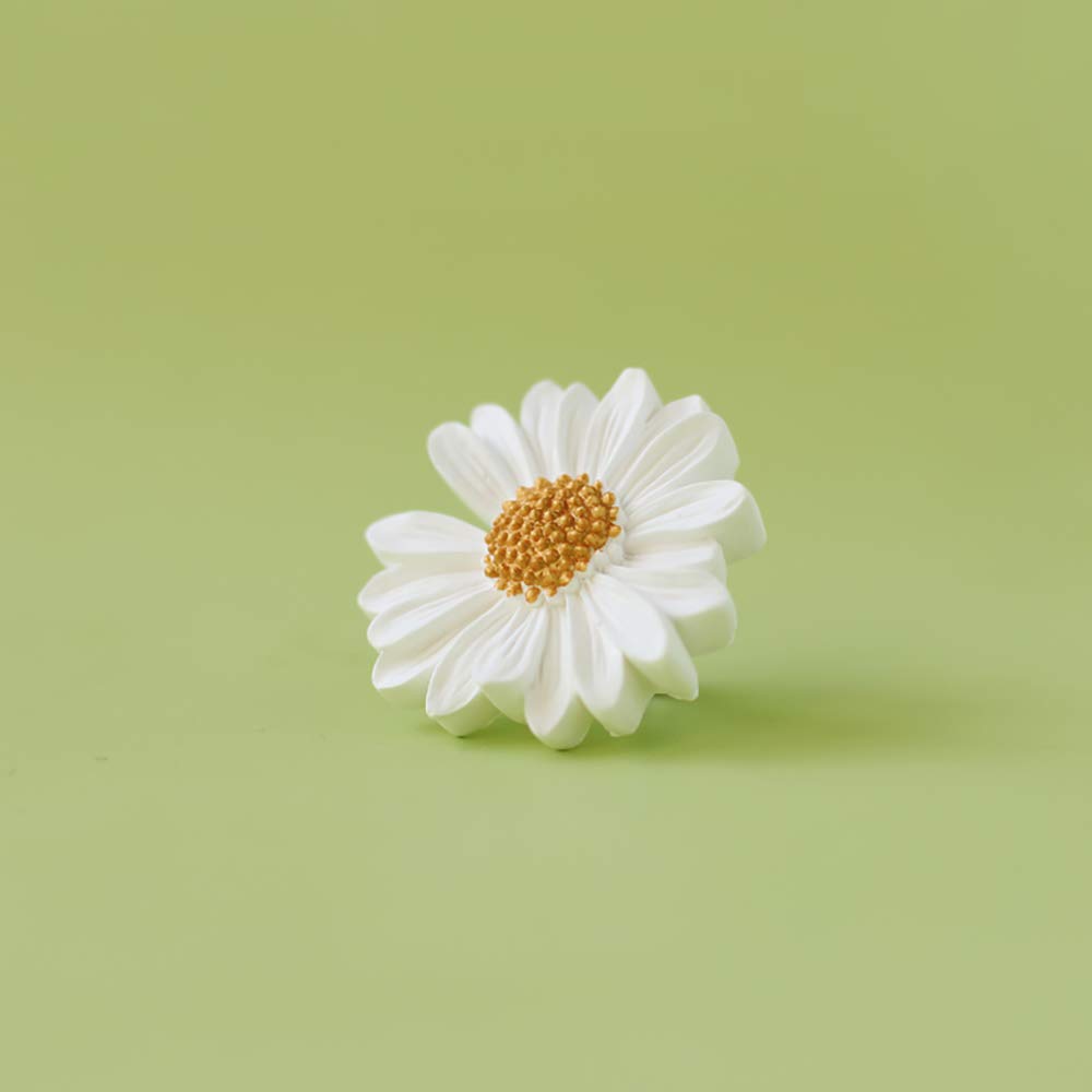 INEBIZ Summer Daisy Ceramic Stone Aroma Diffuser - White Car Air Vent Clip Decor for Horizontal Outlet | Car Interior Freshener & Essential Oil Diffuser for Home, Office & Travel