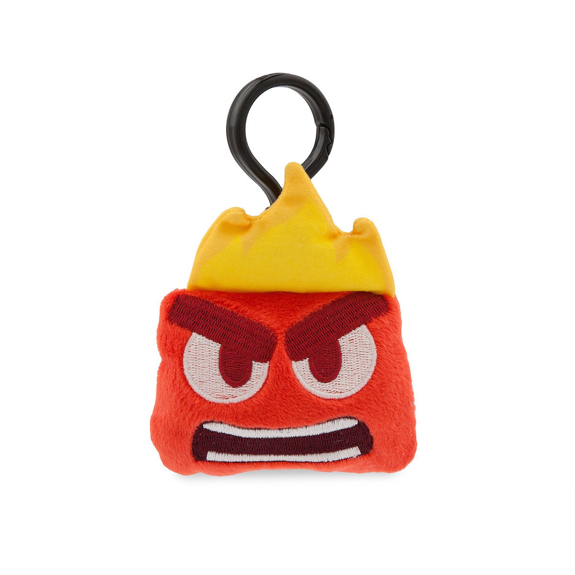Disney Inside Out Anger Emoji Plush Backpack Clip - Cute Character Keychain for Kids, School Bags & Travel Accessories | Perfect for Backpacks, Lunch Boxes & Gift Giving