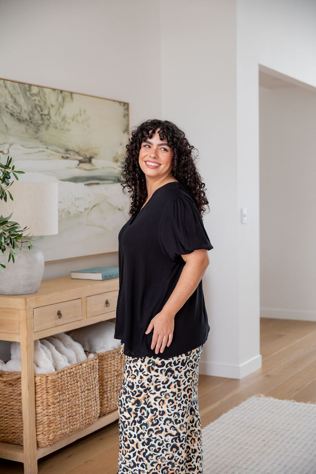 Winona Short Sleeve Blouse - Women's Black Casual Top for Work & Everyday Wear | Office & Outing Outfit