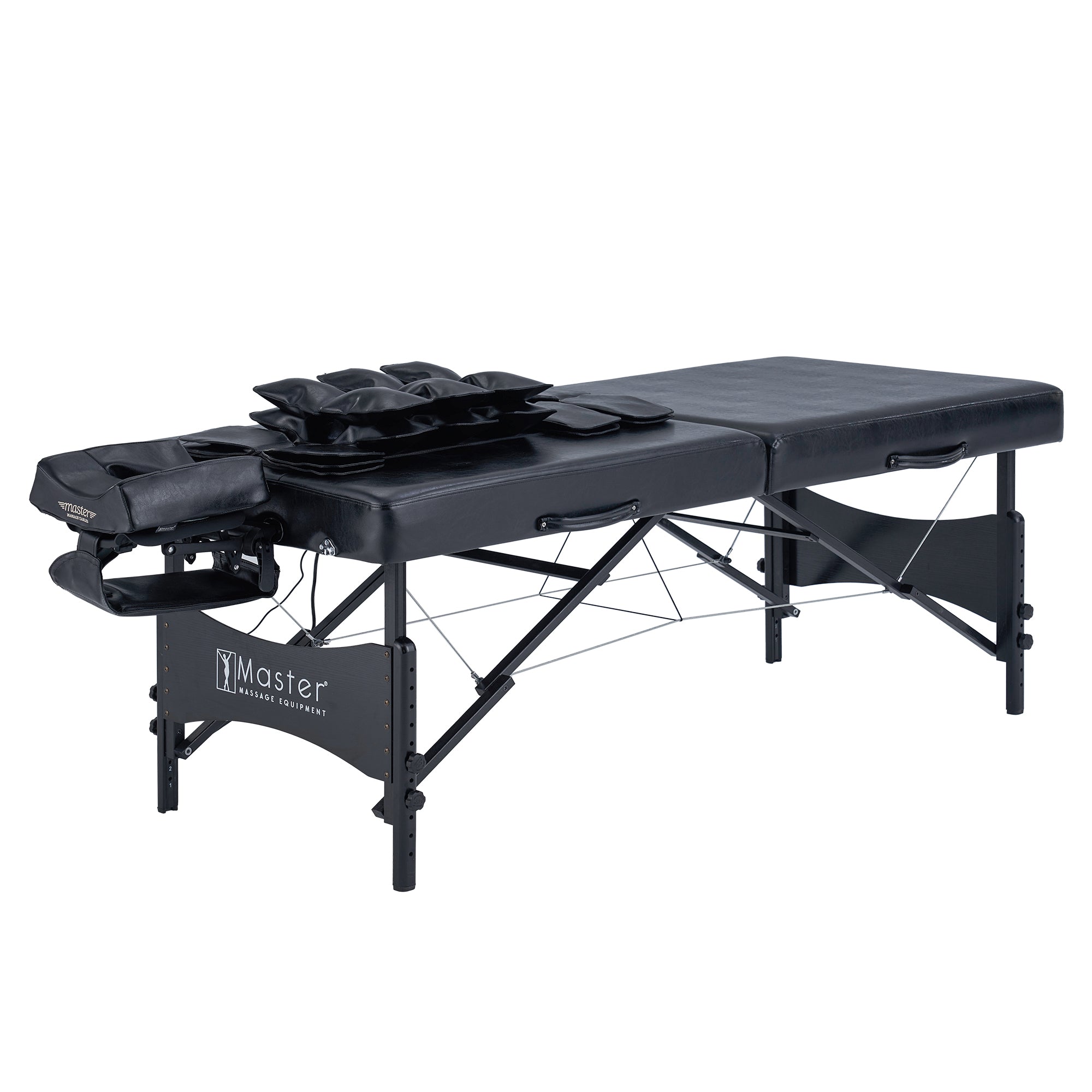Professional Portable Massage Table with Airbags - Full Body Stretching, 3D Lumbar Traction for Neck, Back, Waist & Hip Pain Relief - Chiropractic Table for Home & Clinic Use - Ideal for Physical Therapy, Relaxation & Pain Management (Black)
