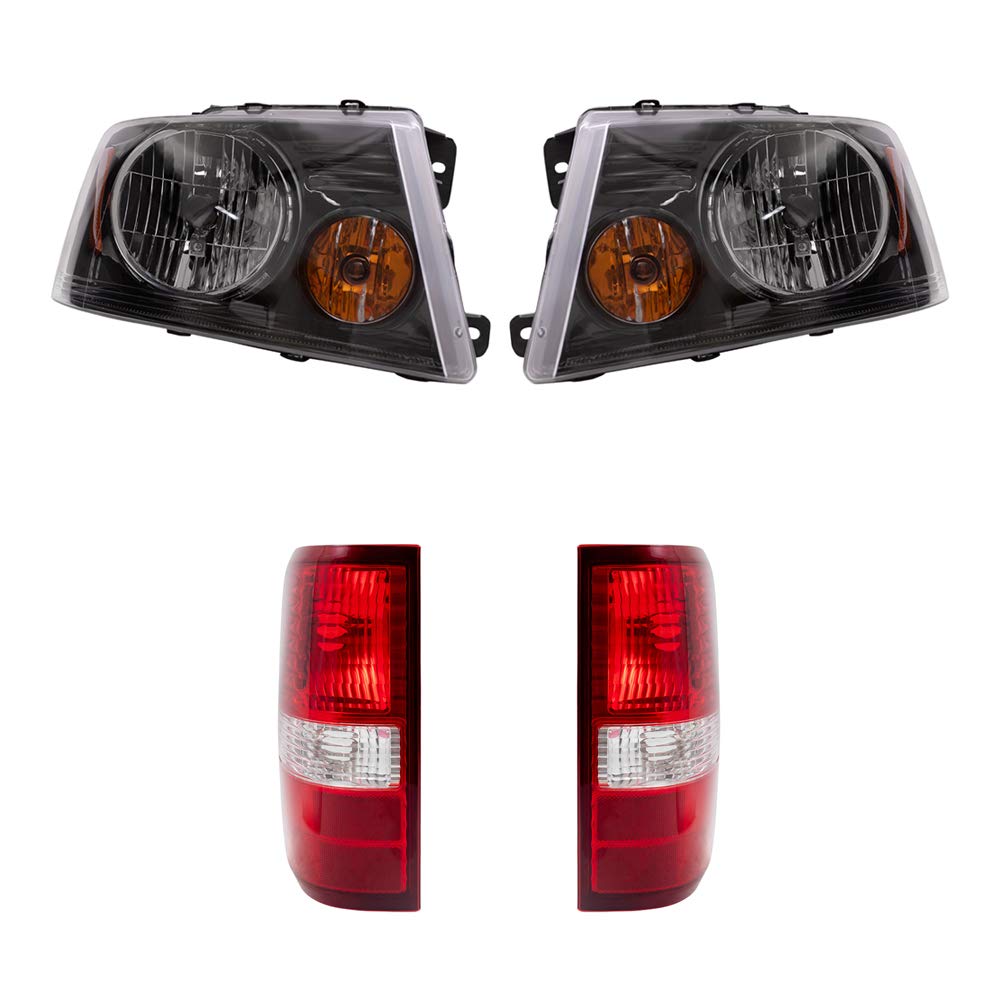 **Brock Replacement Halogen Headlight & Tail Light Kit for 2004-2008 Ford F-150 – Left/Right Driver & Passenger Side – 4-Piece Set – Durable Aftermarket Upgrade for Improved Night Driving & Style**    *(Perfect for Off-Roading, Daily Commuting, and Enhancing Truck Appearance)*