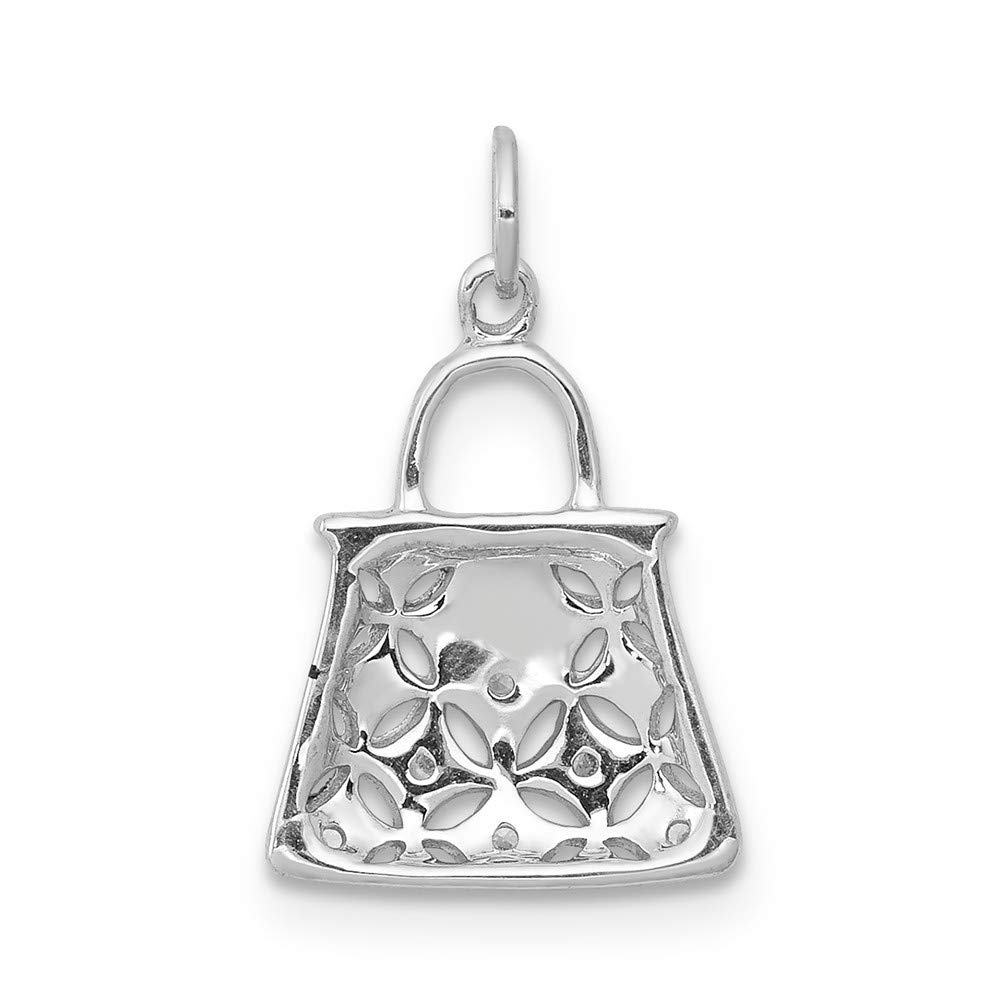 14K White Gold Diamond Purse Charm - Elegant Jewelry Accessory for Handbags, Wallets & Gifts | Perfect for Women's Fashion & Special Occasions