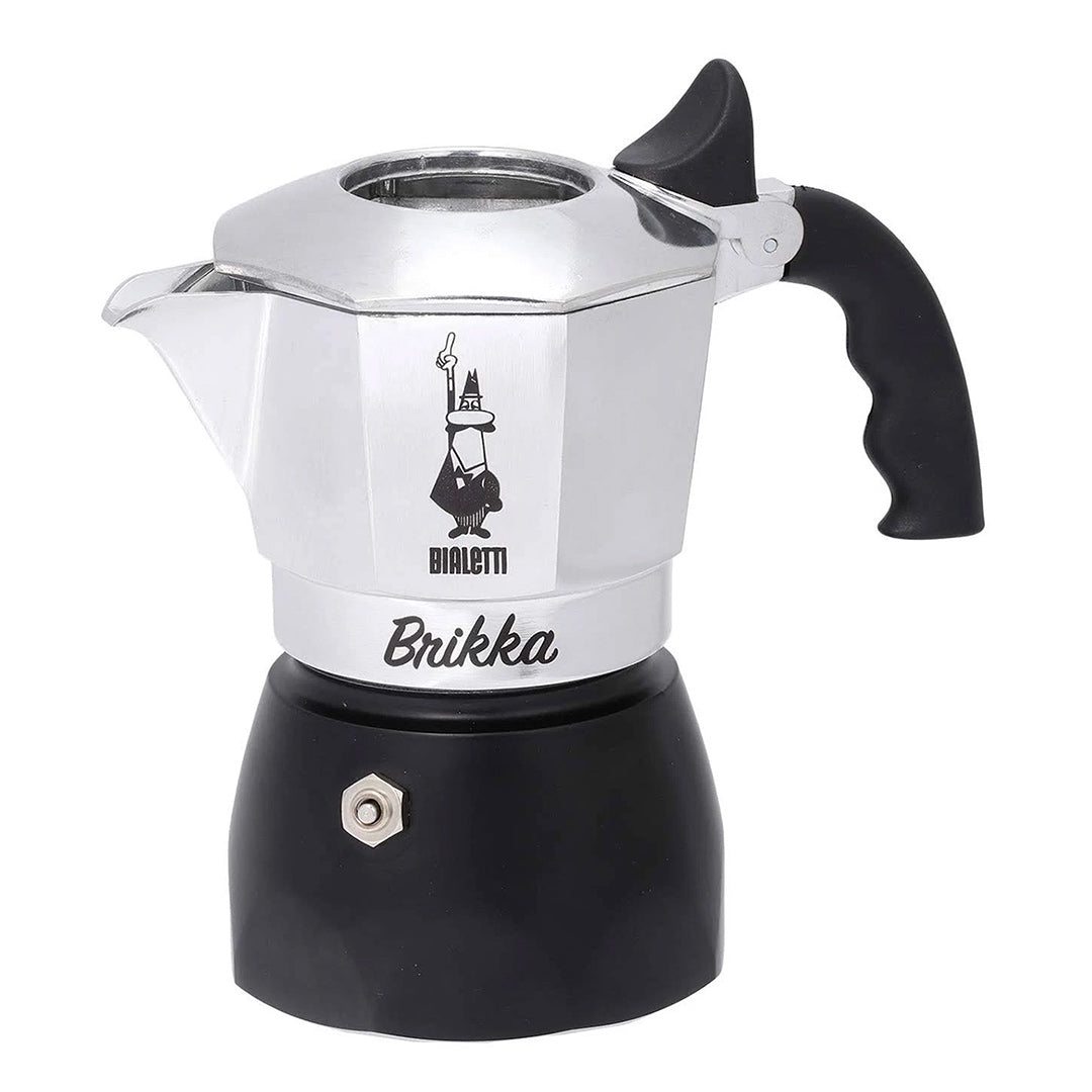 Bialetti Brikka Stovetop Espresso Maker - 2 Cup Italian Moka Pot for Strong Coffee - Perfect for Home, Office & Camping (Black)