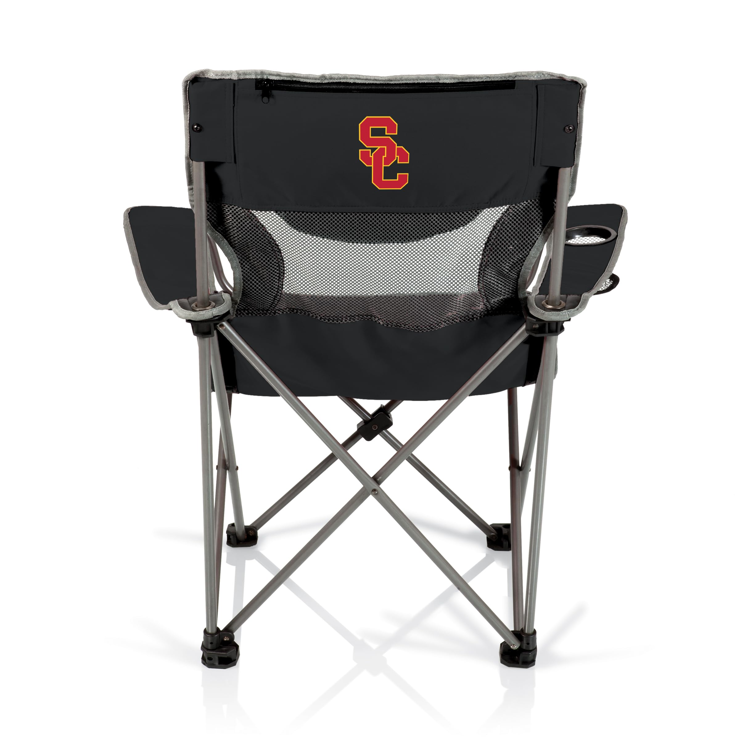 PICNIC TIME NCAA Ohio State Buckeyes Portable Folding Camping Chair with Carry Bag - Lightweight Outdoor Picnic, Beach, Tailgating, and Stadium Seat (Black/Gray) - Perfect for Camping, Backyard, Concerts, and Sporting Events