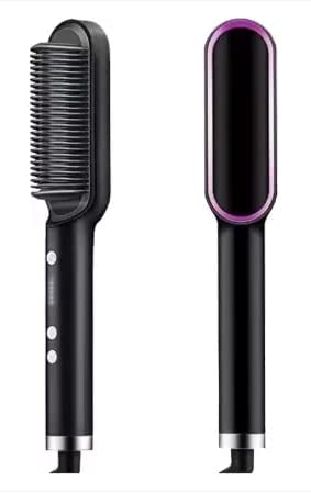 ImegaZ Hair Straightener Brush - Fast Heating Straightening Iron with Comb, 5 Adjustable Temperature Settings & Anti-Scald Technology | Perfect for Home Use, Salon Styling & Travel (Professional Hair Straightner Comb)