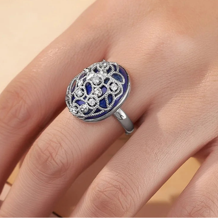 Elegant Crystal Raindrop Ring for Women - Dainty Silver Jewelry Gift for Her - Perfect for Weddings, Parties & Everyday Wear