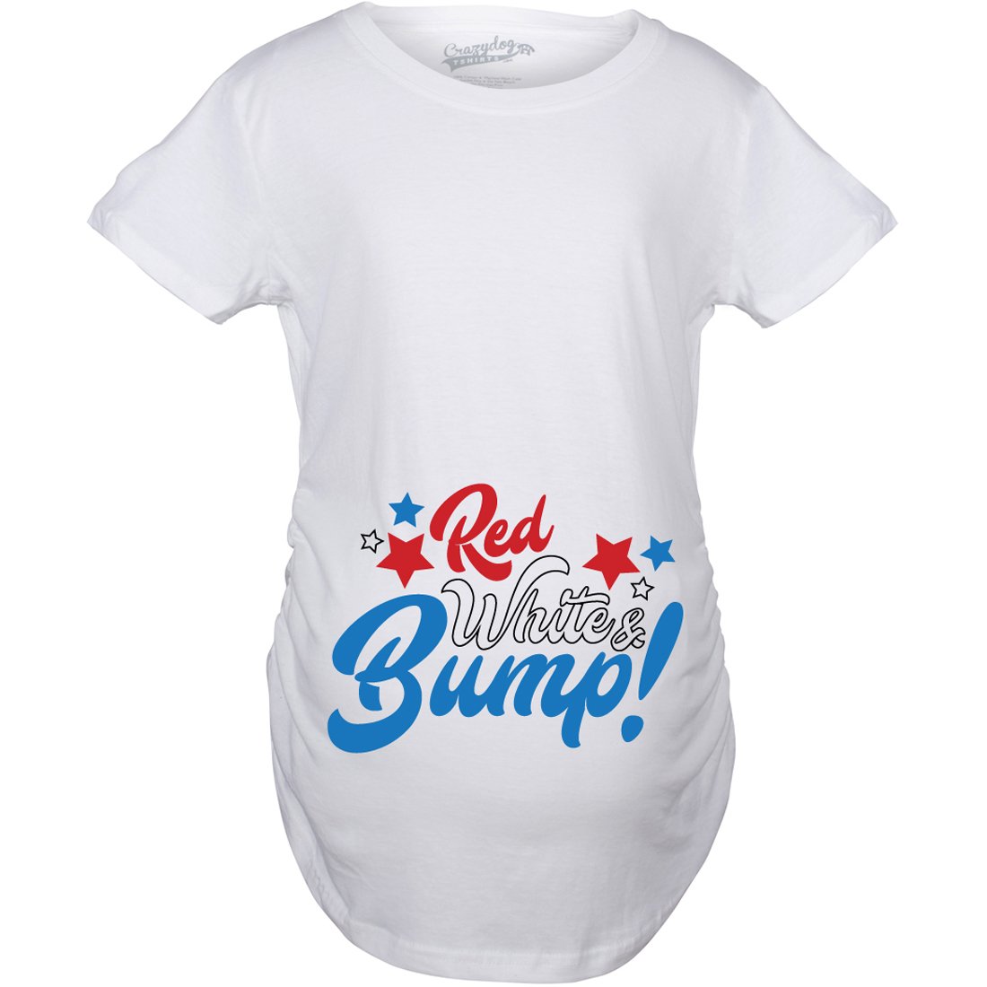 Funny Maternity T-Shirt - Red & White 'Bump' Pregnancy Announcement Tee for Expecting Moms | Gender Reveal, Baby Shower & Pregnancy Photos
