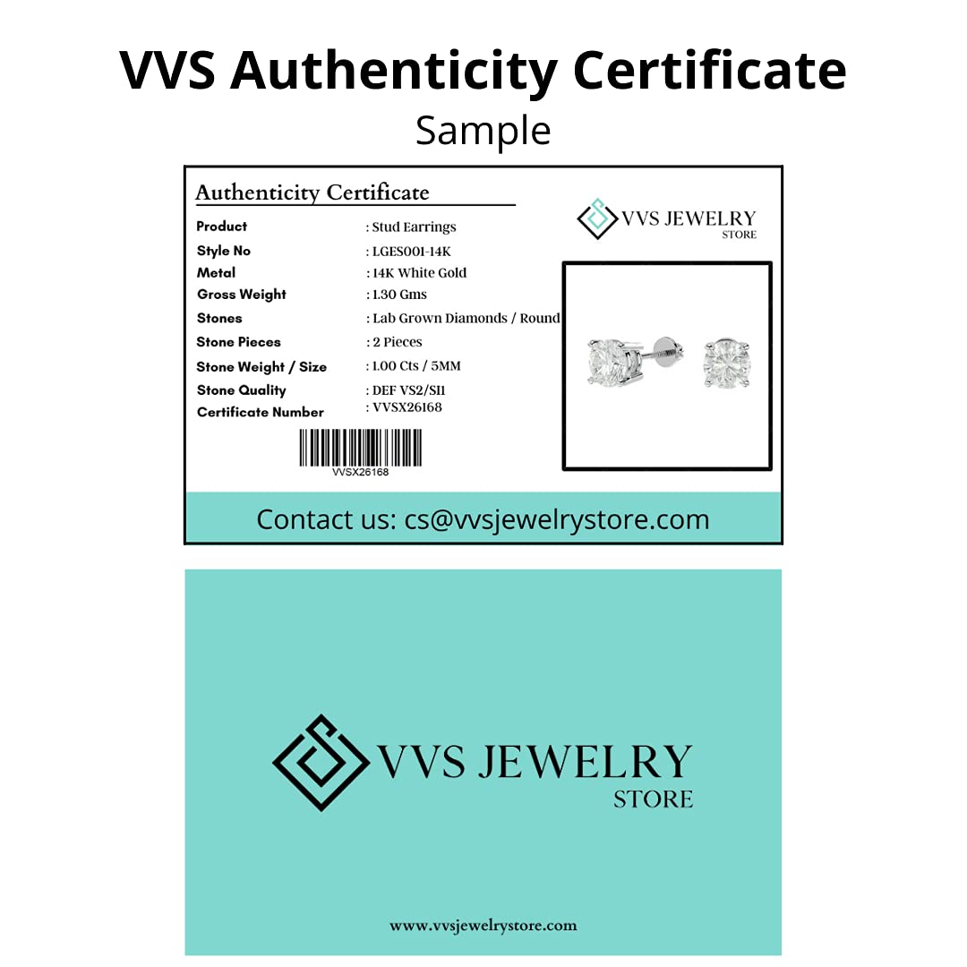 IGI Certified Lab Grown Diamond Stud Earrings | 1/5ct to 1.5ct Solitaire Diamond Earrings | 14K Rose Gold/White Gold/Yellow Gold Earrings for Women & Men | Butterfly Screw Backs (D-E-F Color, VS2-SI1 Clarity) | Perfect for Weddings, Anniversaries & Everyday Luxury Jewelry