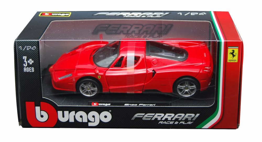 Bburago Ferrari Enzo 1:24 Scale Die-Cast Model Car - Red Sports Car Collectible Toy for Kids & Adults | Perfect for Display, Gifts & Racing Play Scenes