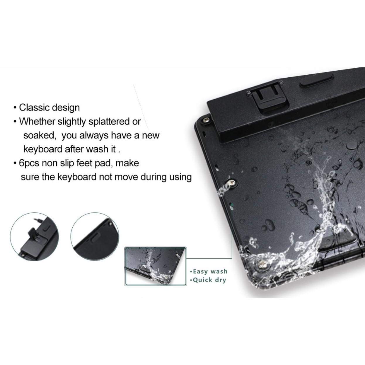 BoxWave Waterproof USB Keyboard for ASUS TUF Gaming A15 - Washable, Spill-Resistant Mechanical Keyboard with AquaProof Technology (Jet Black) | Perfect for Gaming, Office Work & Home Use
