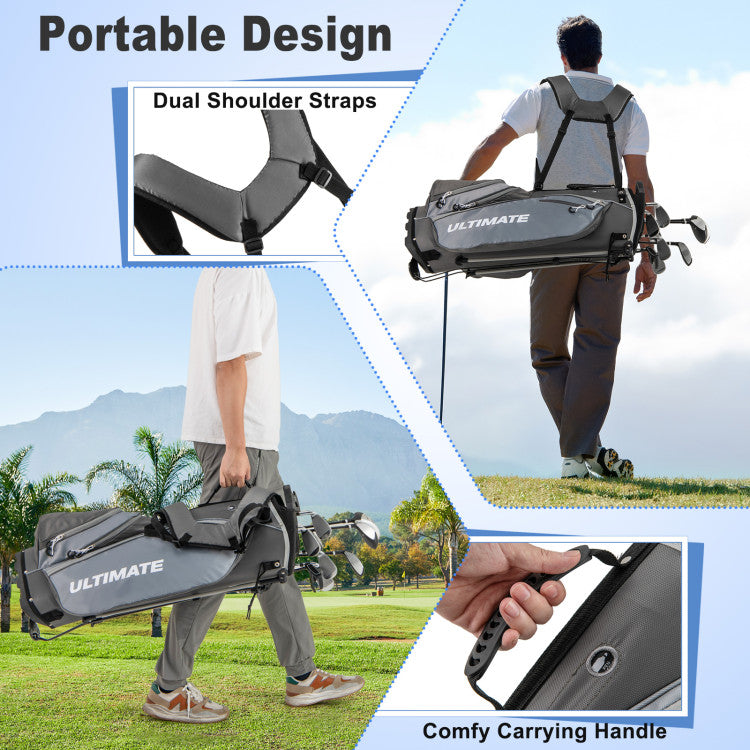 Costway 10-Piece Complete Golf Club Set with Driver, Irons, Putter & Stand Bag | Premium Golf Equipment for Beginners & Intermediate Players | Perfect for Driving Range, Course Play & Golf Practice