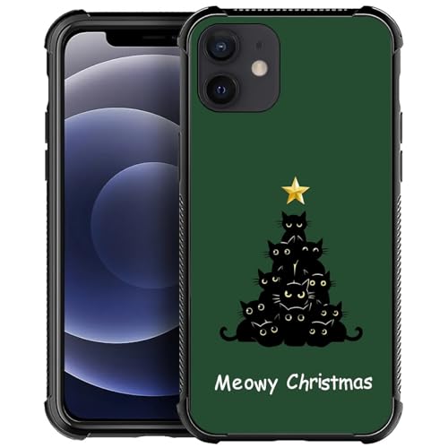A Christmas tree made of black cats
