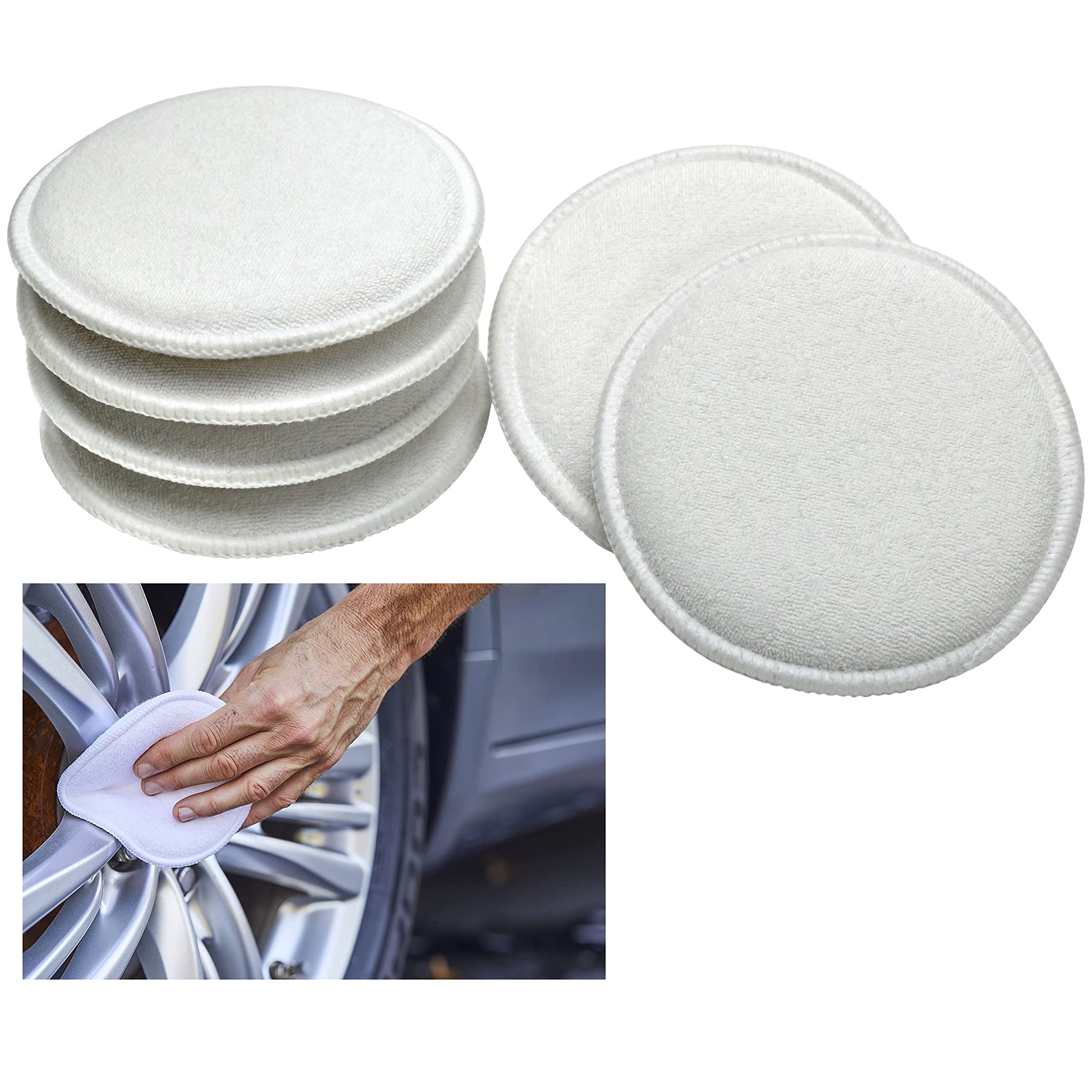 24-Piece Microfiber Foam Sponge Wax Applicator Pads - Car Detailing, Polishing & Cleaning Kit for Auto Wax Application, Paint Protection & Vehicle Care