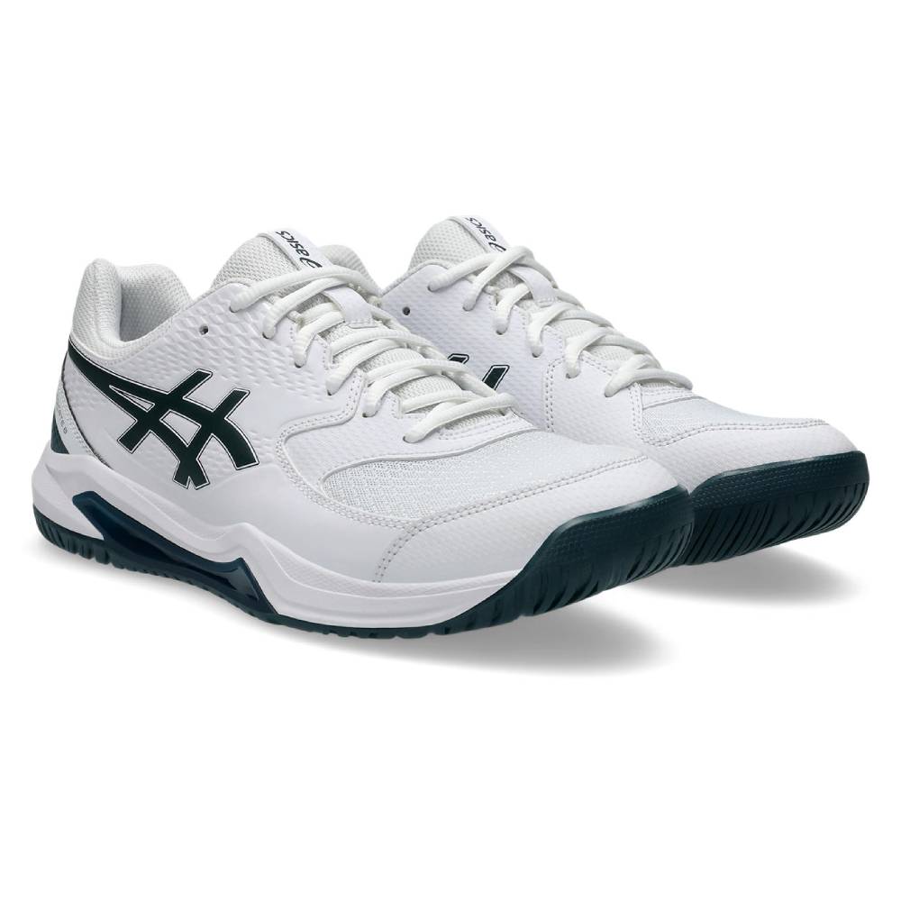 ASICS Gel-Dedicate 8 Men's Tennis Shoes - White/Saxon Green - Lightweight Performance Court Shoes for Tennis, Pickleball & Casual Wear
