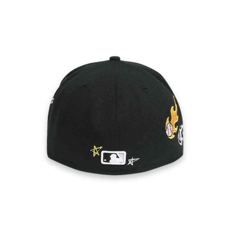 Chicago White Sox Scribble Black 59FIFTY Fitted Hat for Men - Official MLB Baseball Cap for Games, Streetwear & Sports Fashion