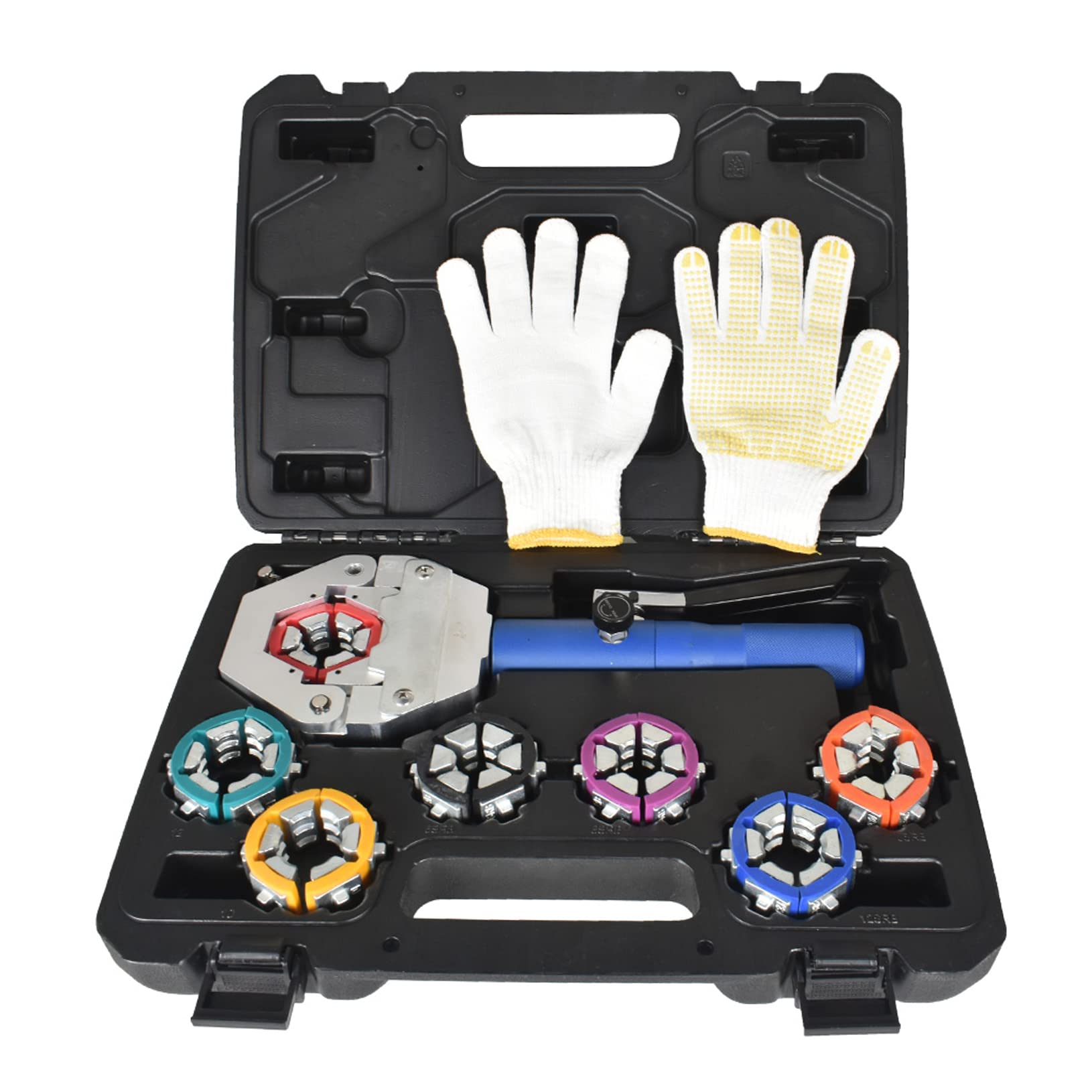 Hydraulic A/C Hose Crimper Tool Kit with 7 Die Set - Hydra-Krimp 71500 for Barbed & Beaded Hose Fittings | Professional Air Conditioning Repair Equipment for Automotive & HVAC Systems