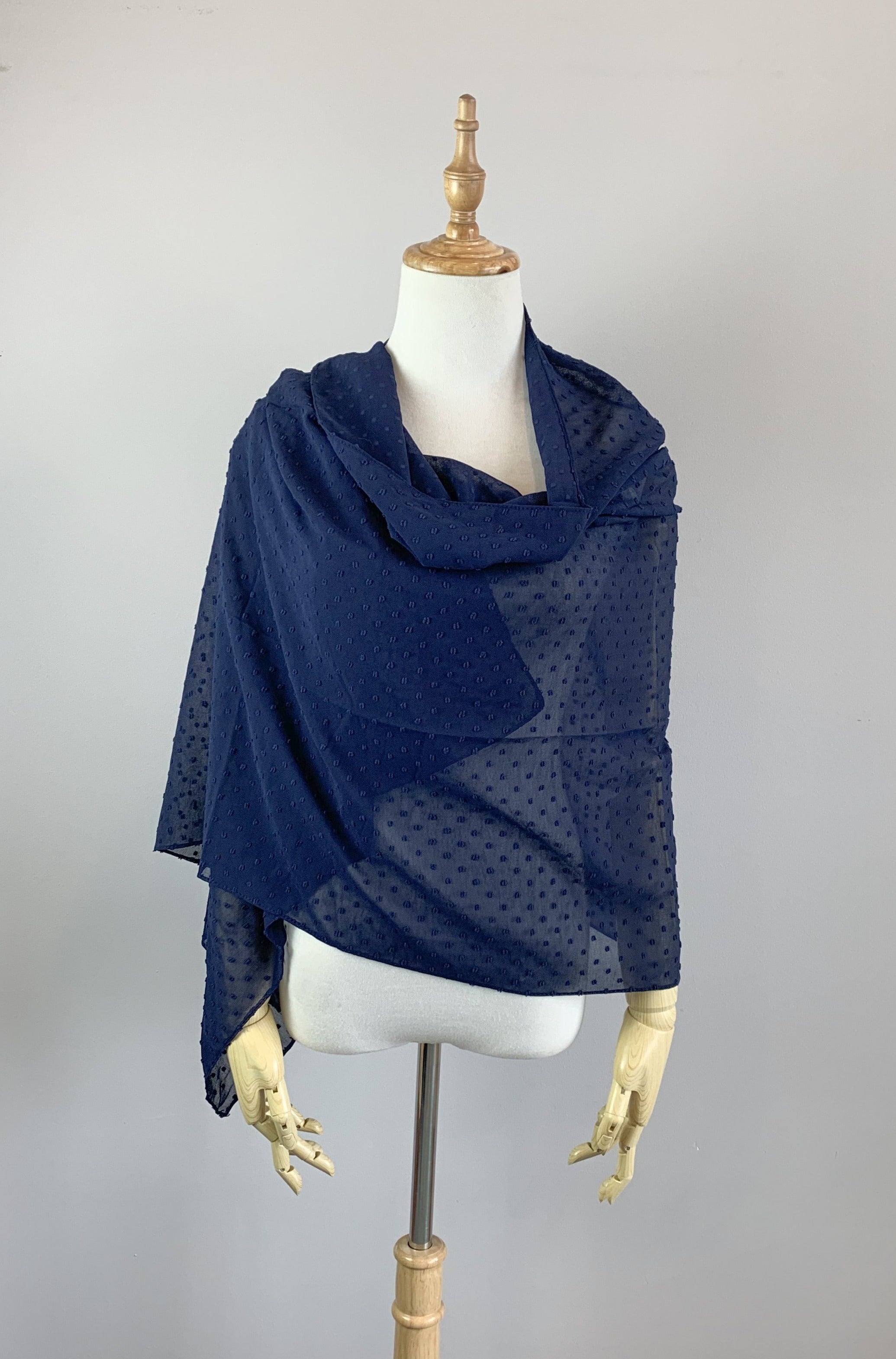 Stylish Navy Blue Long Scarf Cover Up for Women - Soft & Warm Winter Fashion Accessory - Perfect for Cold Weather, Travel, and Layering Outfits