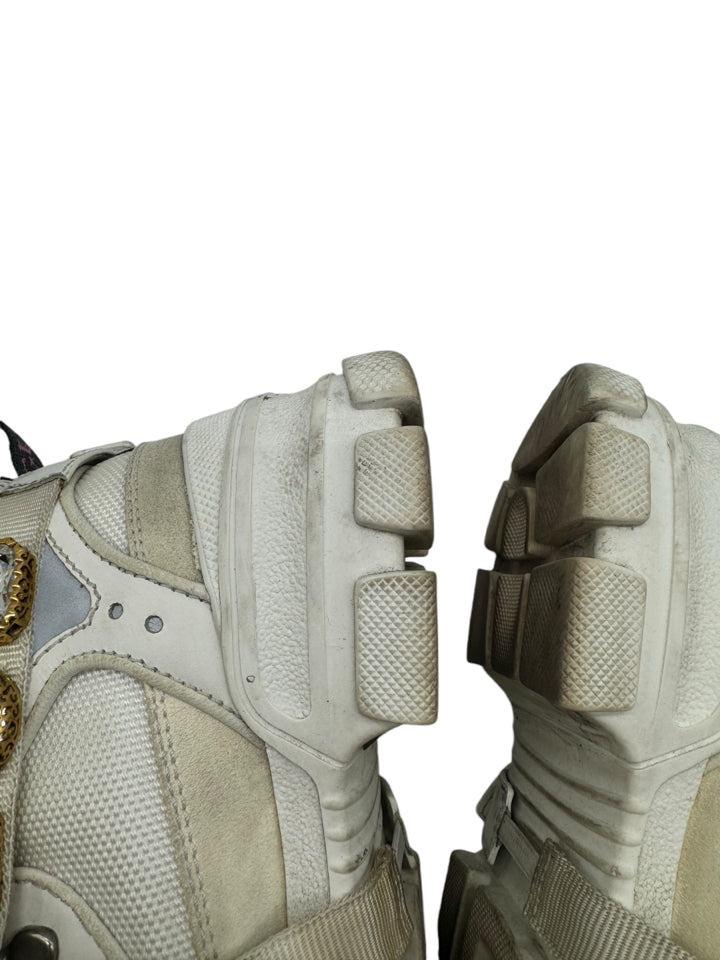 Gucci White Flashtrek Crystal Strap Sneakers - Women's Size 36 (US 6) | Fashionable Running Shoes for Casual Wear, Gym & Street Style