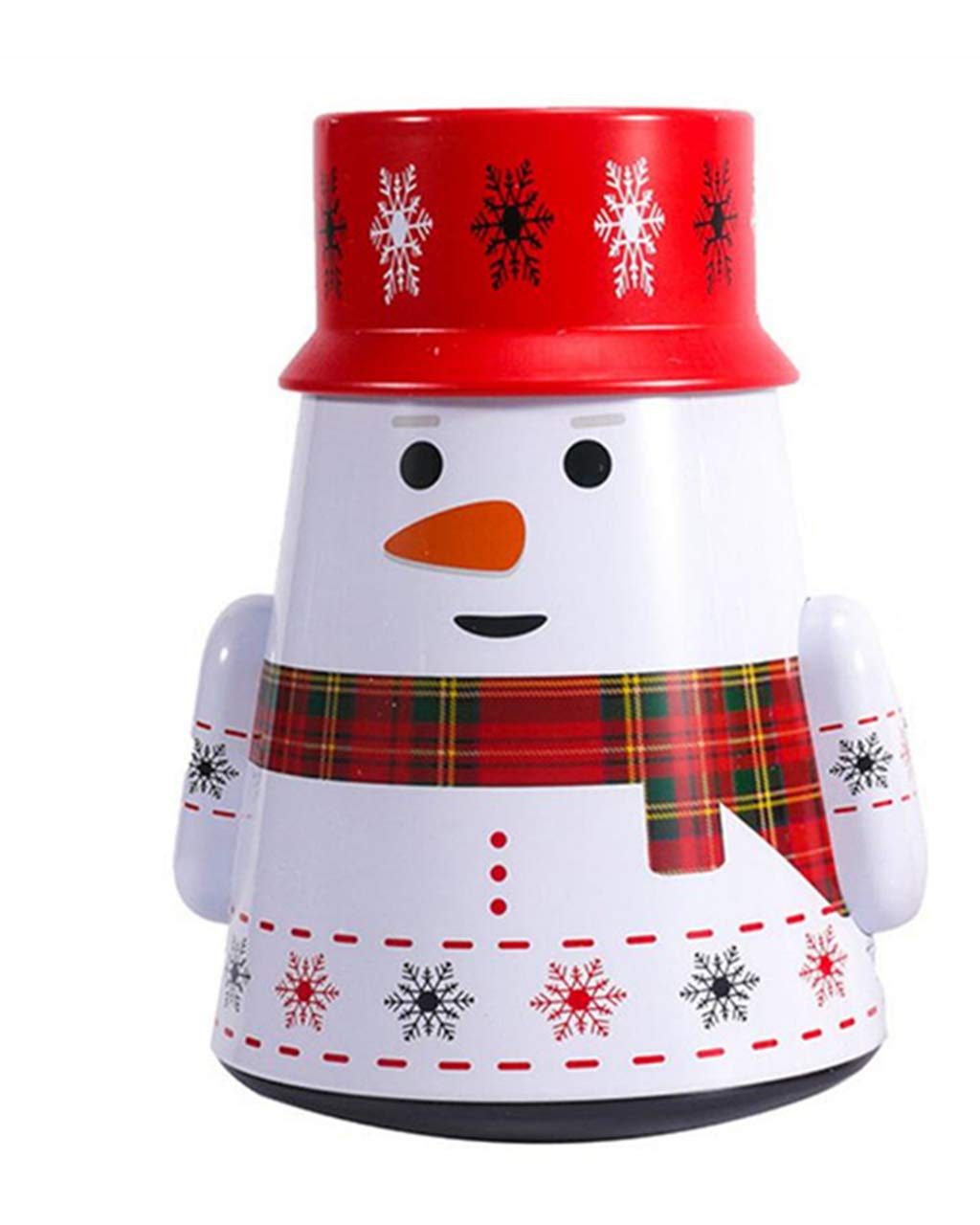 Snowman-Shaped Christmas Cookie Jars with Lids - Empty Food Storage Tins for Cookies, Candy & Chocolate Coins | Holiday Gift Giving & Festive Treat Storage