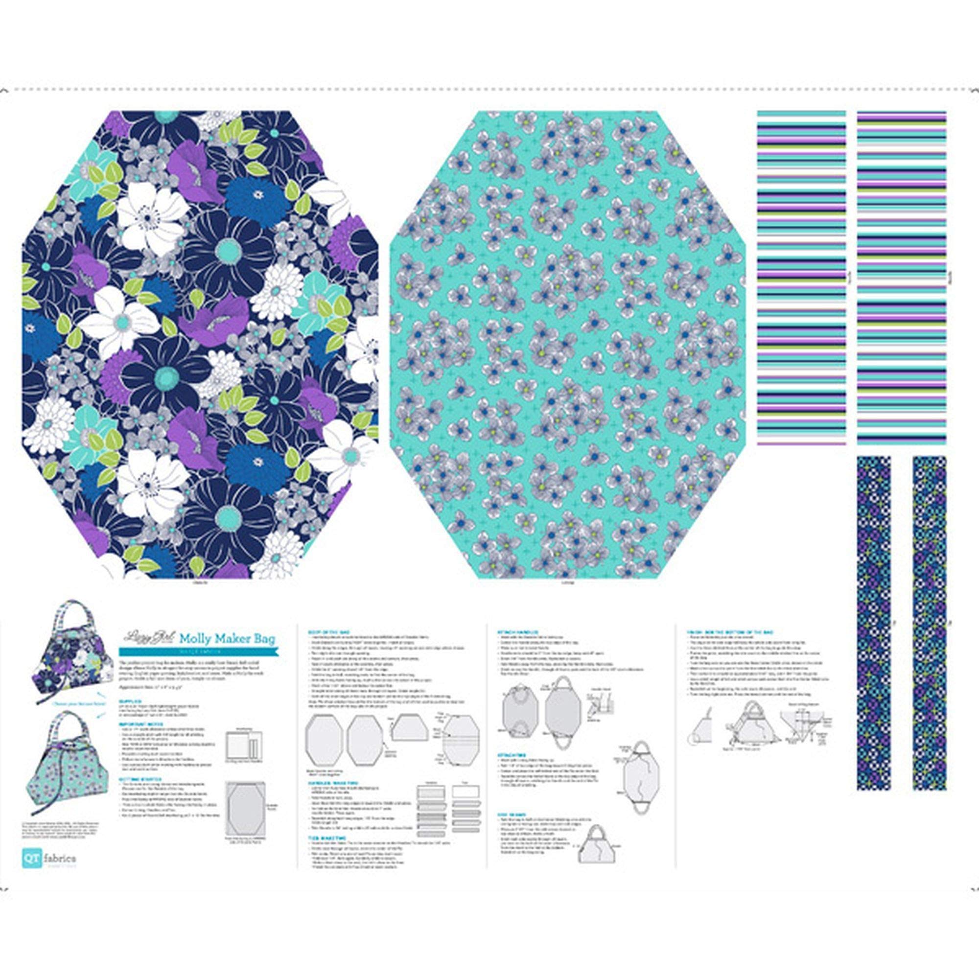 Quilting Treasures Lexi Molly Maker Bag Panel 27514N - Premium Sewing Fabric for DIY Tote Bags, Purses & Craft Projects - Perfect for Quilters & Sewing Enthusiasts