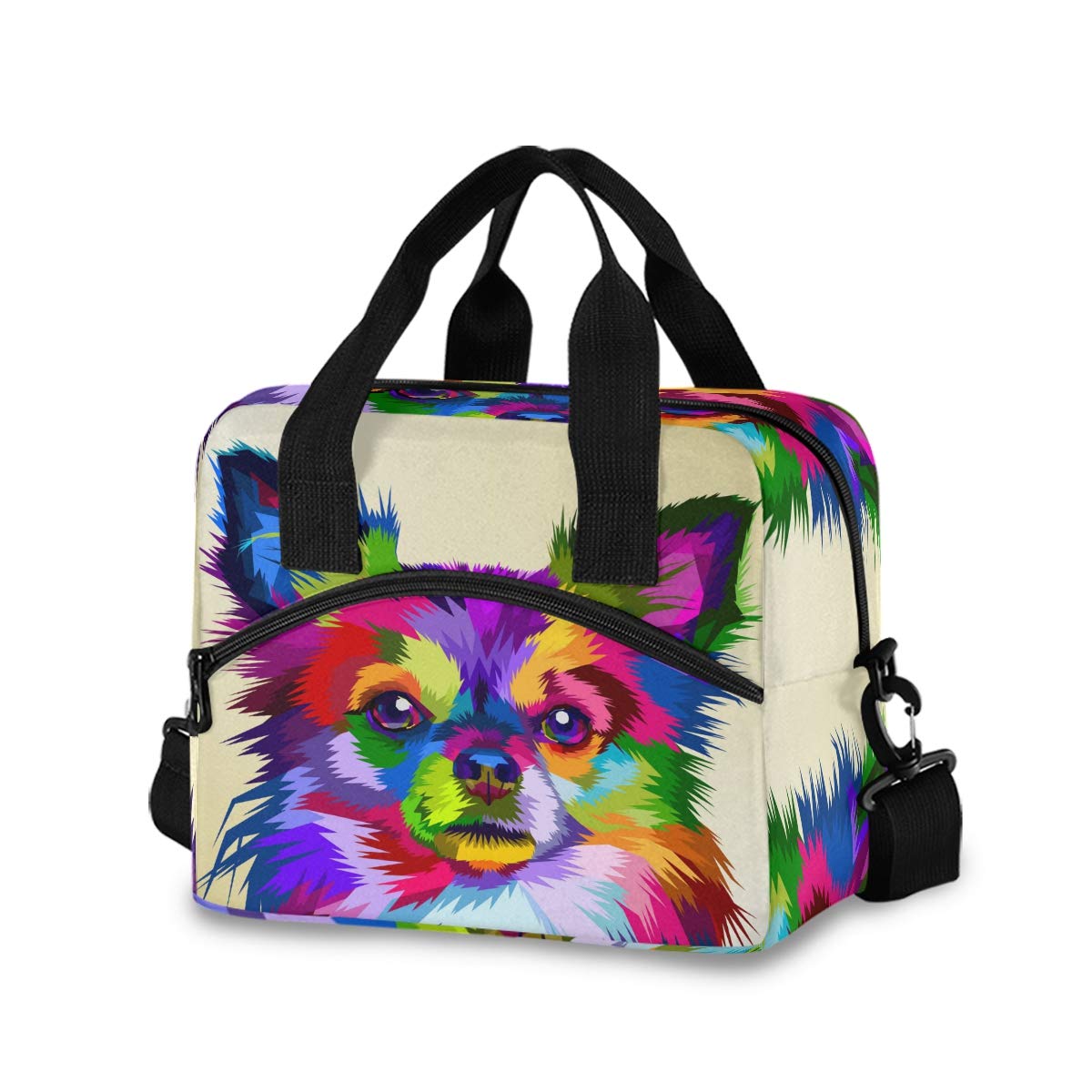 Insulated Chihuahua Dog Lunch Bag for Women & Men - Reusable Cooler Tote with Detachable Shoulder Strap & Carry Handle - Perfect for Work, School, Picnic & Outdoor Activities