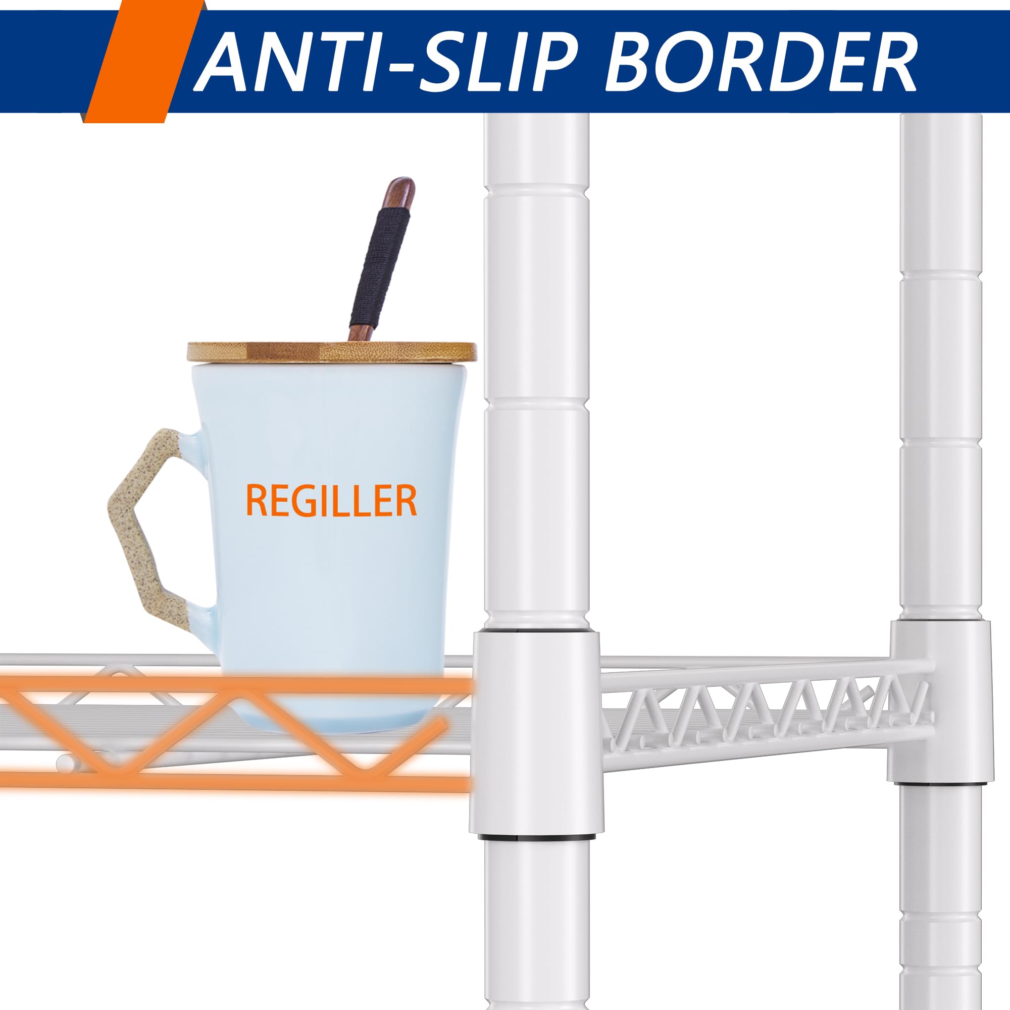 REGILLER 5-Tier Adjustable Metal Wire Shelving Unit - 11.8