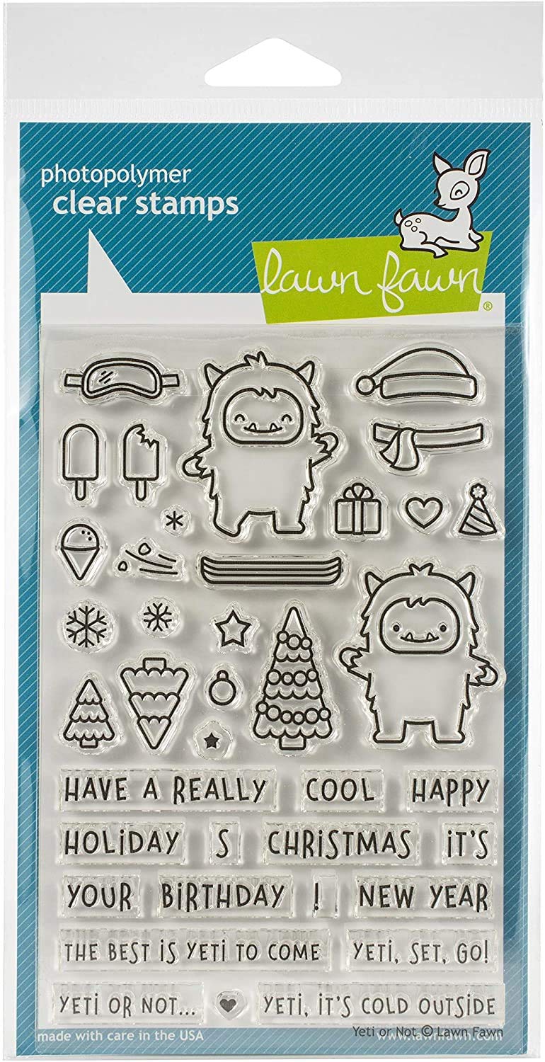 Lawn Fawn Clear Stamps - Yeti Or Not (LF2027) | Premium Clear Stamps for Card Making, Scrapbooking & DIY Crafts | Perfect for Holiday Cards, Gift Tags & Paper Projects