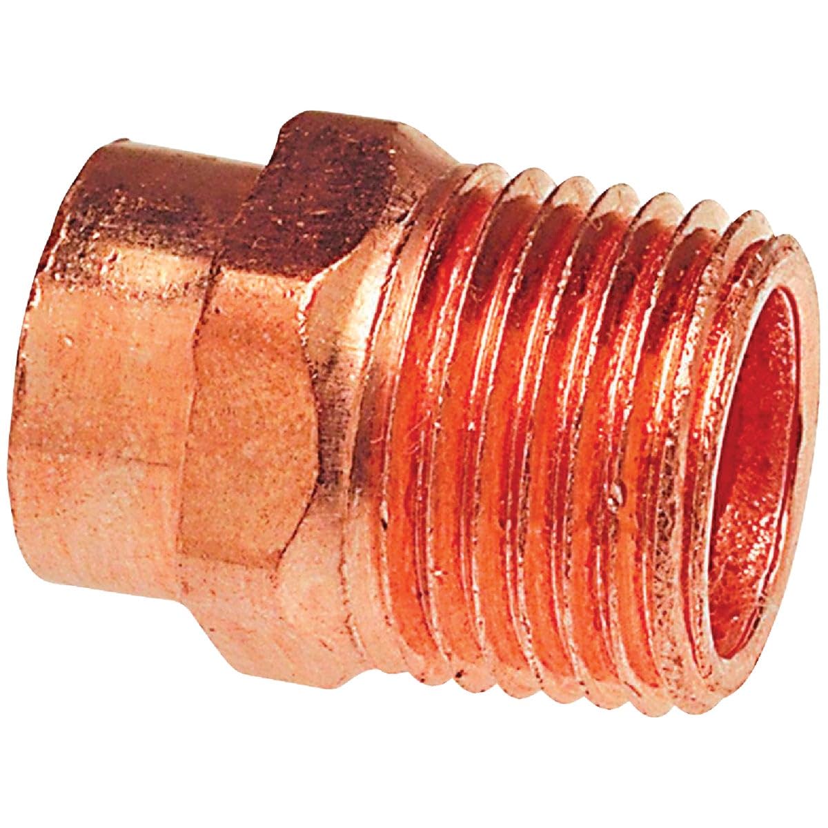 Mueller Streamline 1-1/2 Inch Copper to 1-1/2 Inch MIP Pipe Adapter - Heavy Duty Plumbing Fitting for Water Supply Lines, HVAC Systems & Industrial Applications