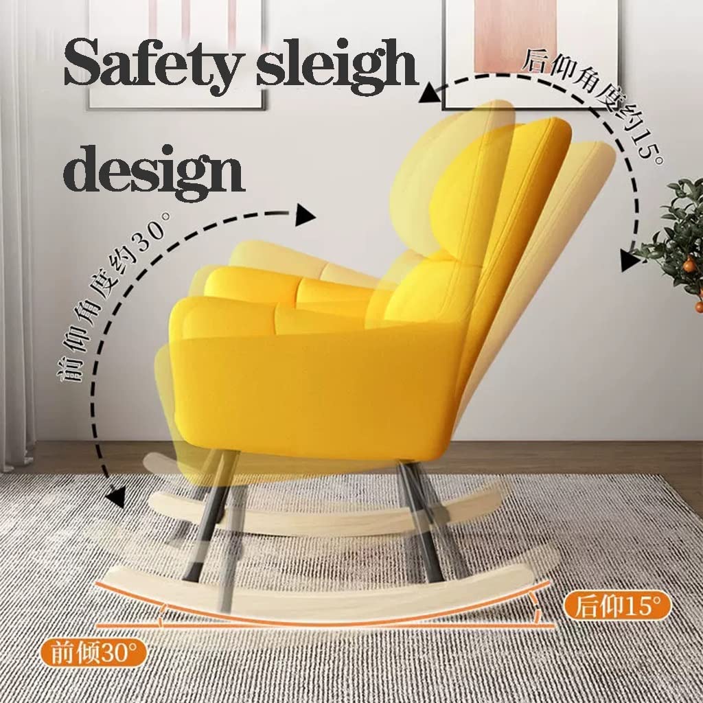 Modern Nursery Rocking Chair - High Back Teddy Fabric Upholstered Glider Rocker with Armrests, Comfortable Accent Chair for Baby Nursery, Living Room, Bedroom - Perfect for Breastfeeding, Reading & Relaxing (Green)