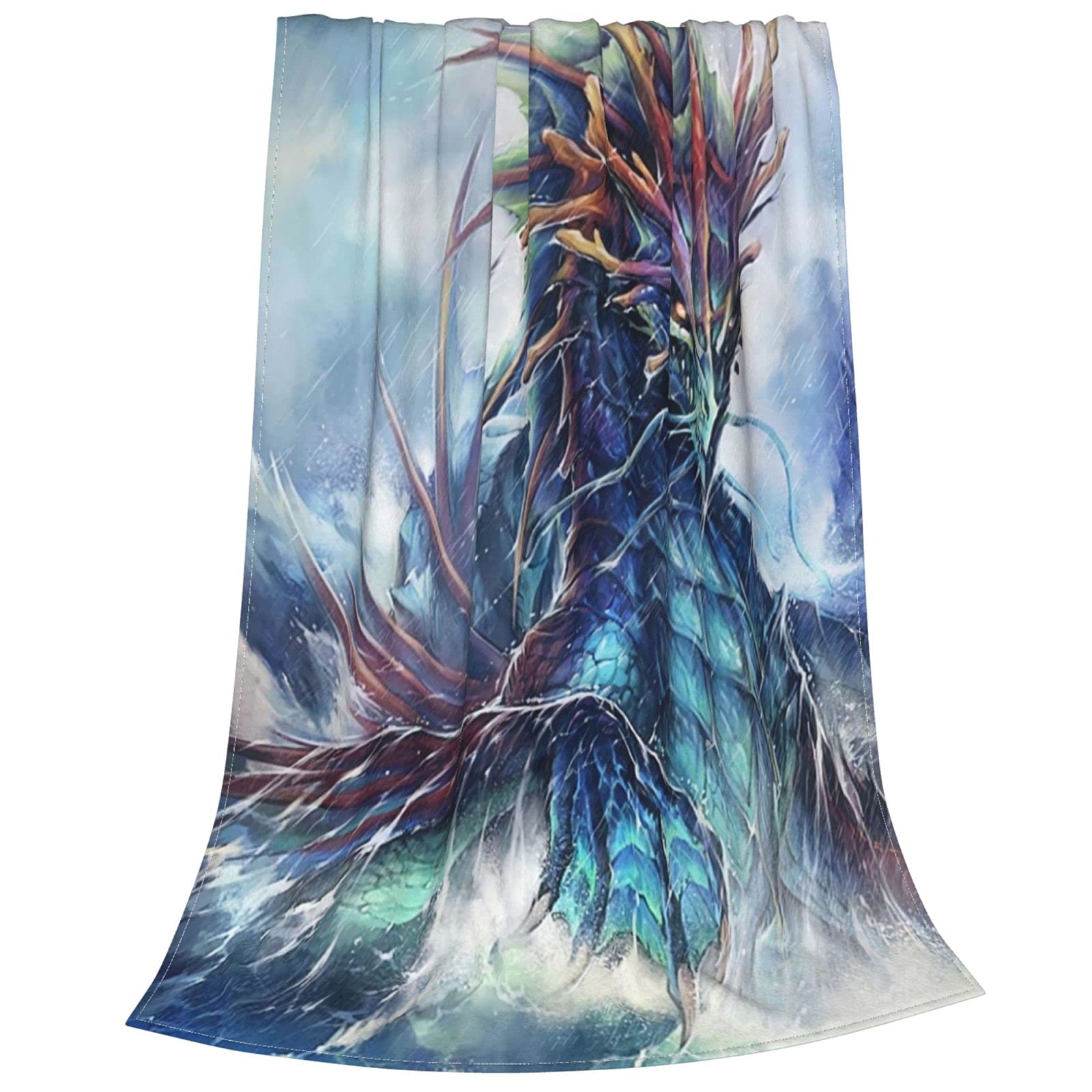 Premium Sea Dragon Flannel Throw Blanket - Ultra Soft & Lightweight 80