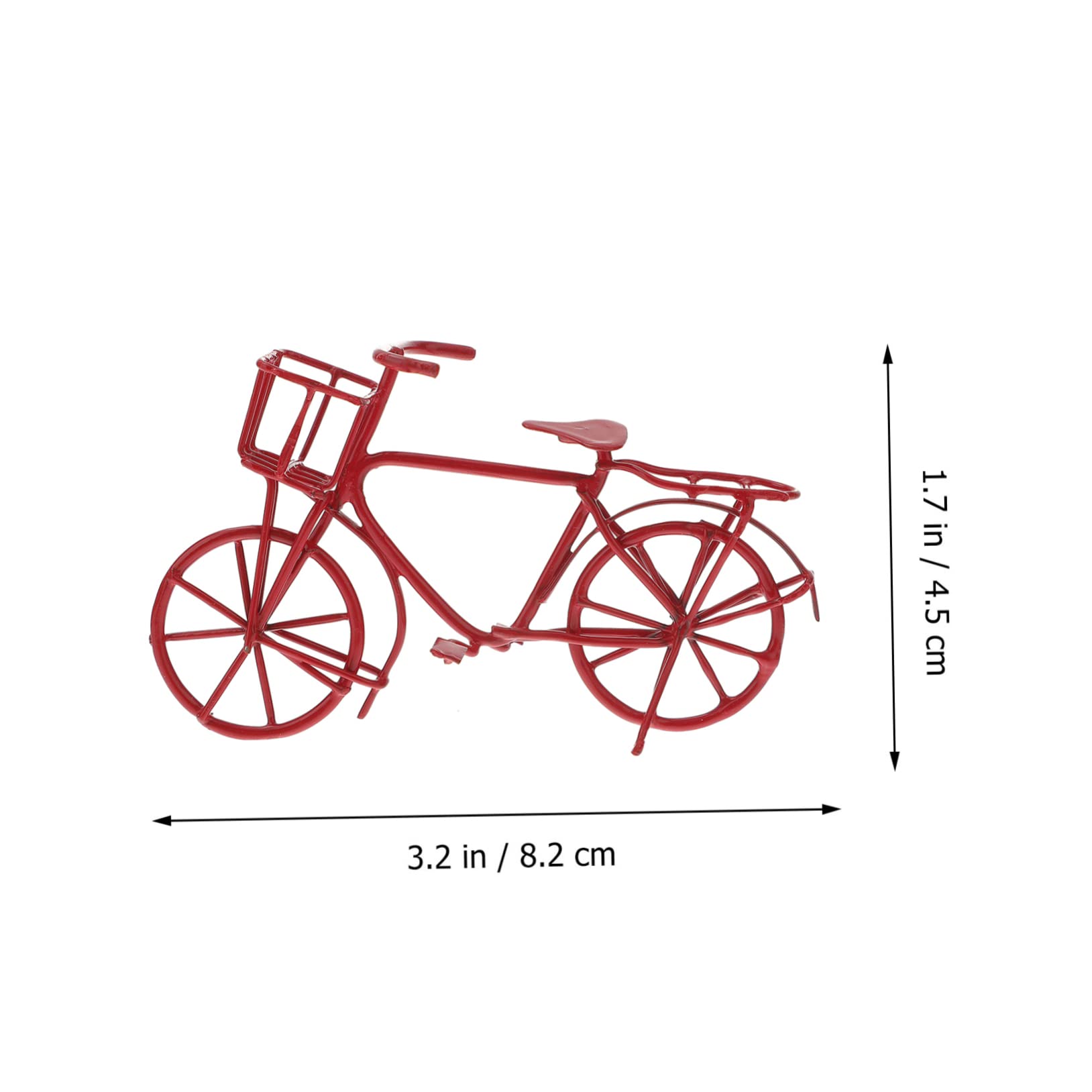 Holibanna Mini Metal Bike Toy - Red Iron Miniature Bicycle for Dolls, Tabletop Decor & Motorcycle Models | Perfect for Collectors, Parent-Child Play & Home Decoration