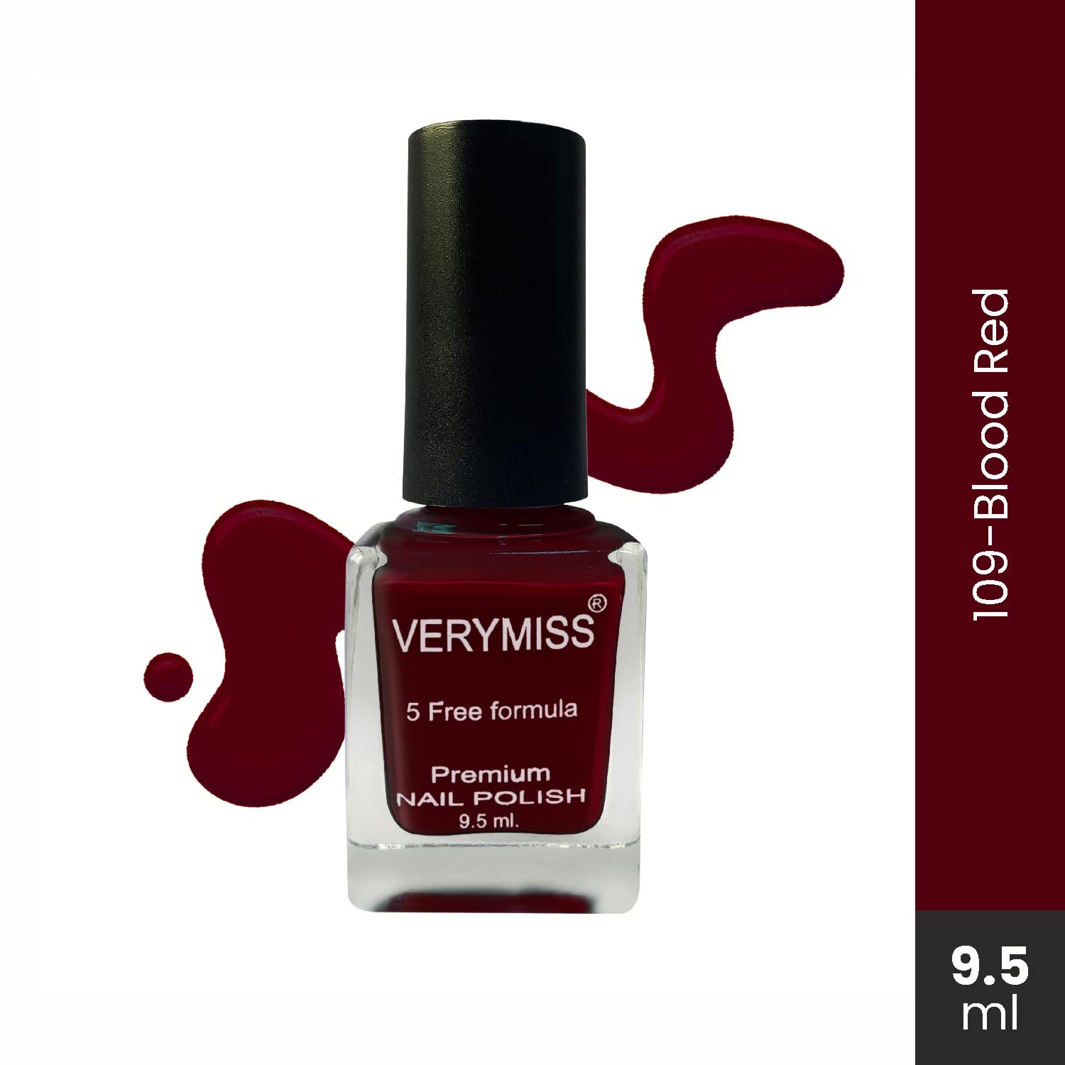 Verymiss Blood Red Nail Polish 9.5ml - Long Lasting & Shiny for Parties & Events