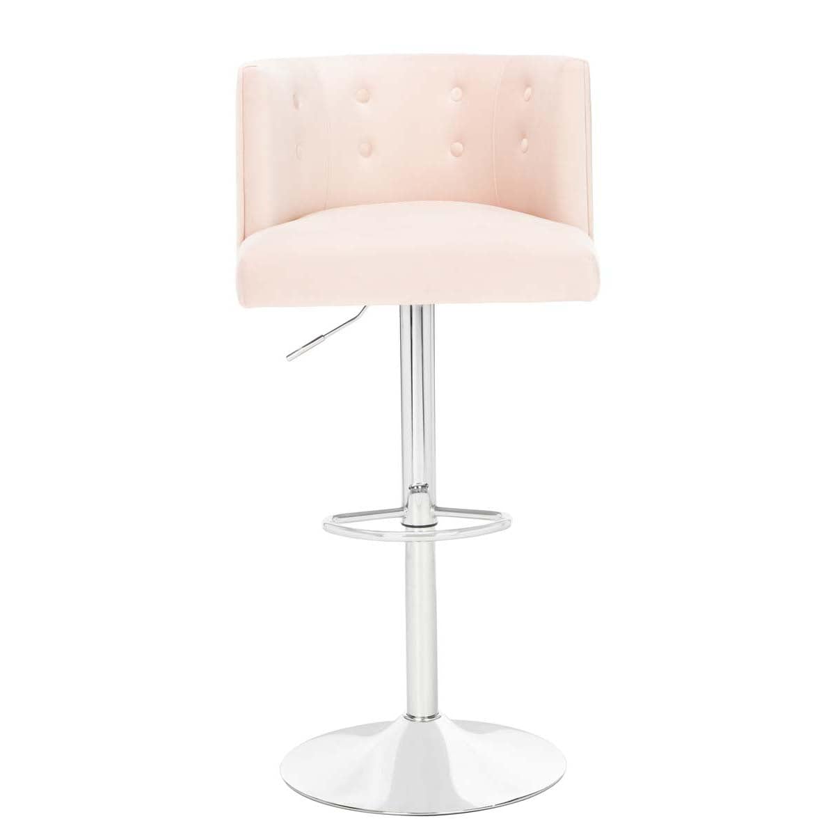 Safavieh Couture Zayna Glam Light Pink Velvet Adjustable Bar Stool (26.8