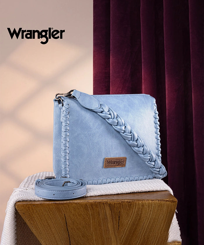 Wrangler Braided Crossbody Bag for Women - Stylish Leather Shoulder Purse with Adjustable Strap, Perfect for Travel, Shopping & Everyday Use