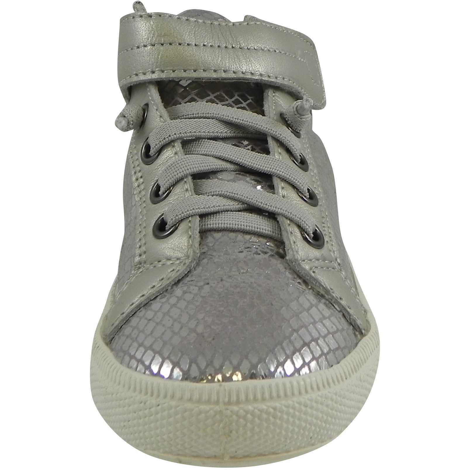 Old Soles 1035 Girls' Plush Lace-Up High Top Sneakers - Lavender Grey Snake Print - Comfortable School Shoes & Casual Wear for Toddler Girls