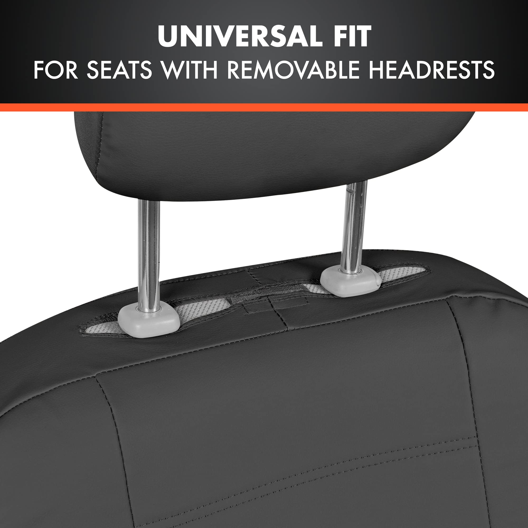 Premium Leatherette Car Seat Covers - Black PU Leather Auto Accessories for Cars, SUVs & Trucks | Waterproof & Comfortable Seat Protectors for Driving, Commuting & Road Trips