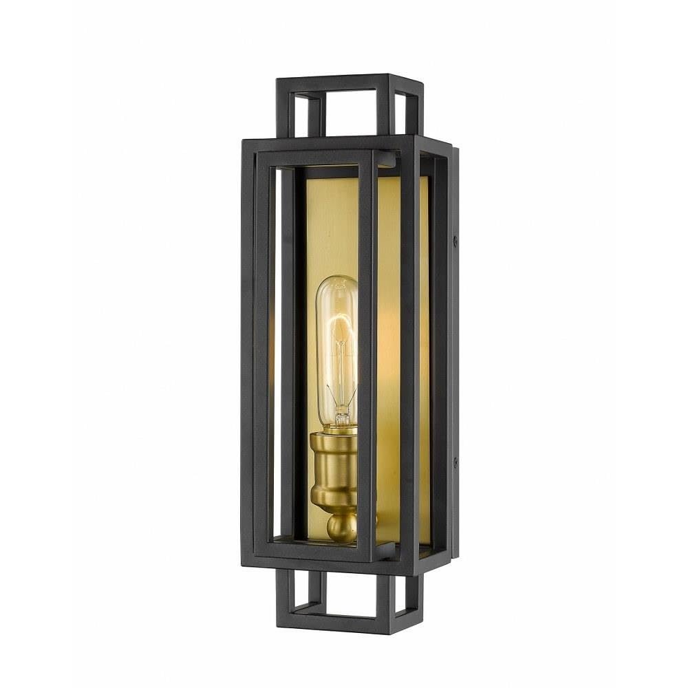 Z-Lite 454-1S-BRZ-OBR Titania 1-Light Wall Sconce, 100W Bronze & Olde Brass Finish - Perfect for Bedroom, Hallway, and Entryway Lighting