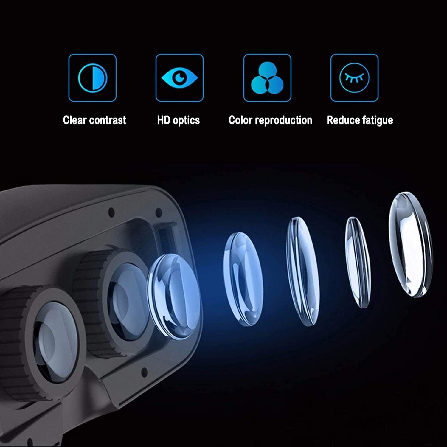 Anti-Blue Light VR Headset with Bluetooth Controller & Gamepad - 3D Virtual Reality Glasses for 4.5-6.7 Inch Screens | Perfect for Gaming, Movies & Immersive Experiences
