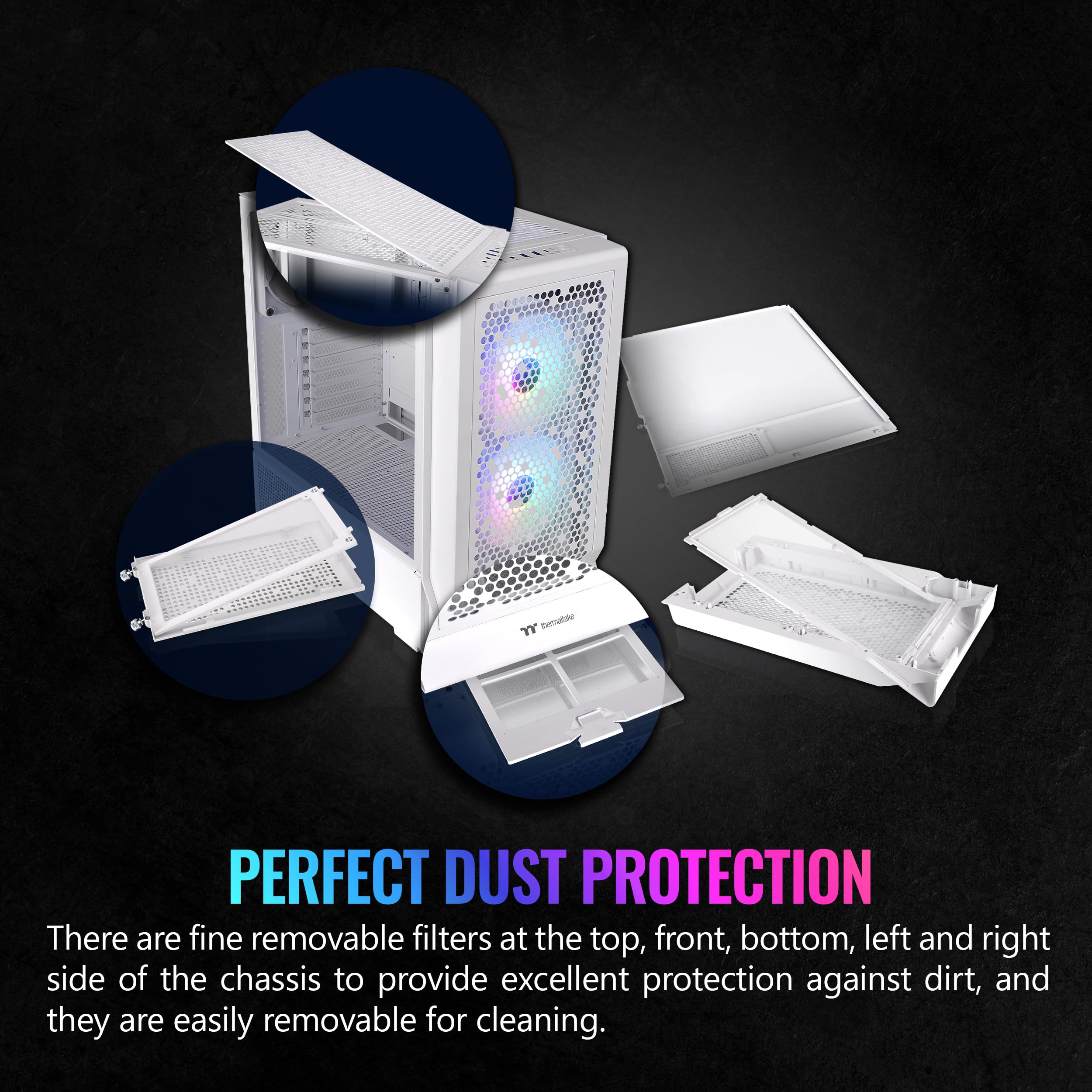 Ceres 330 TG ARGB Snow White Mid Tower E-ATX PC Case - Hidden-Connector MB Support, 2 Preinstalled CT140 ARGB Fans, Rotational PCIe Slots | Ideal for Gaming Rigs & Custom Builds | 3-Year Warranty (Model: CA-1Y2-00M6WN-01)