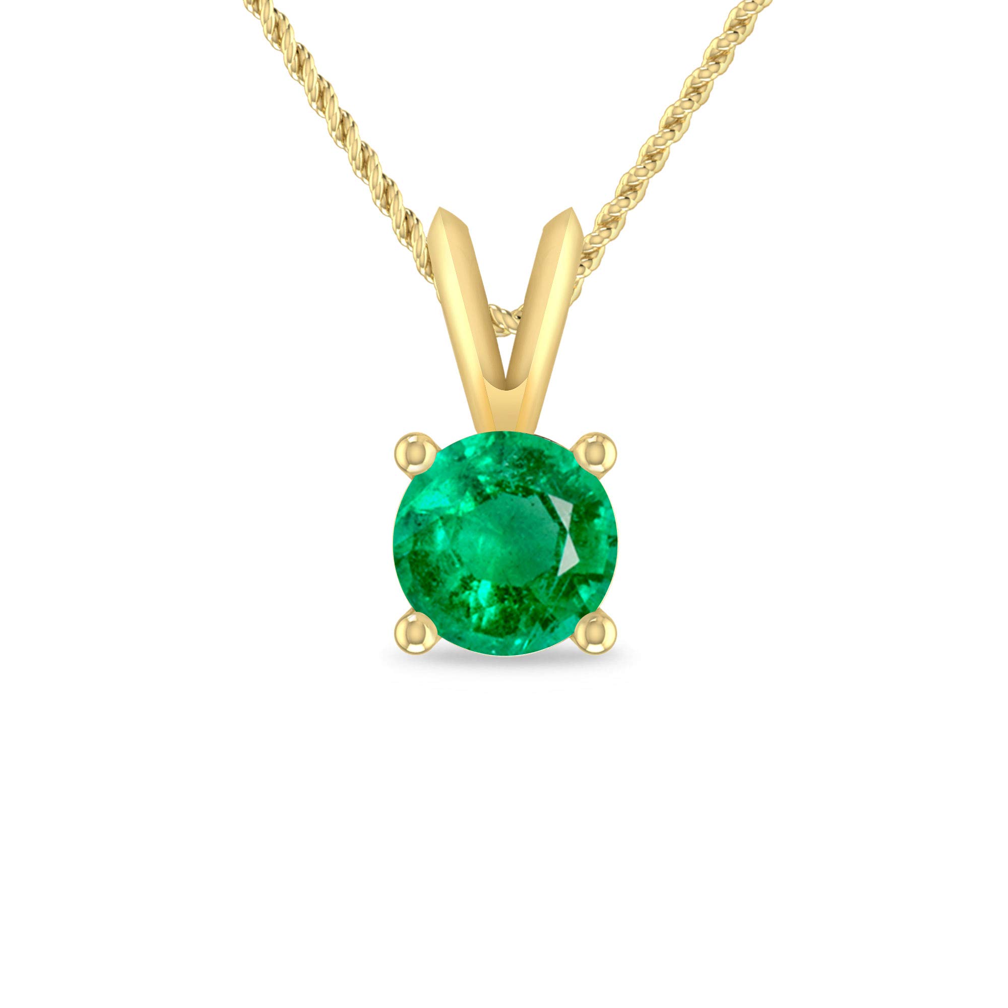 1/3 Carat Round Cut Gemstone Solitaire Necklace for Women - 14K White, Yellow, Rose Gold Pendant with 4 Prong Setting | Birthstone Jewelry | Elegant Gift for Birthday, Wedding, Anniversary & Special Occasions | Perfect for Everyday Wear, Date Night & Formal Events