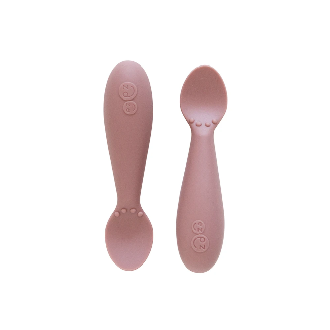 Ezpz Tiny Spoon 2-Pack in Blush - Perfect for Baby-Led Weaning & Self-Feeding Toddlers