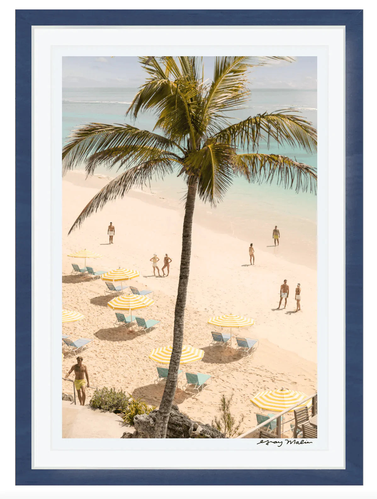 Gray Malin Coral Beach Club Vertical Print - Stunning Beach Wall Art for Home & Office Decor | Perfect for Living Rooms, Bedrooms & Coastal Themed Spaces