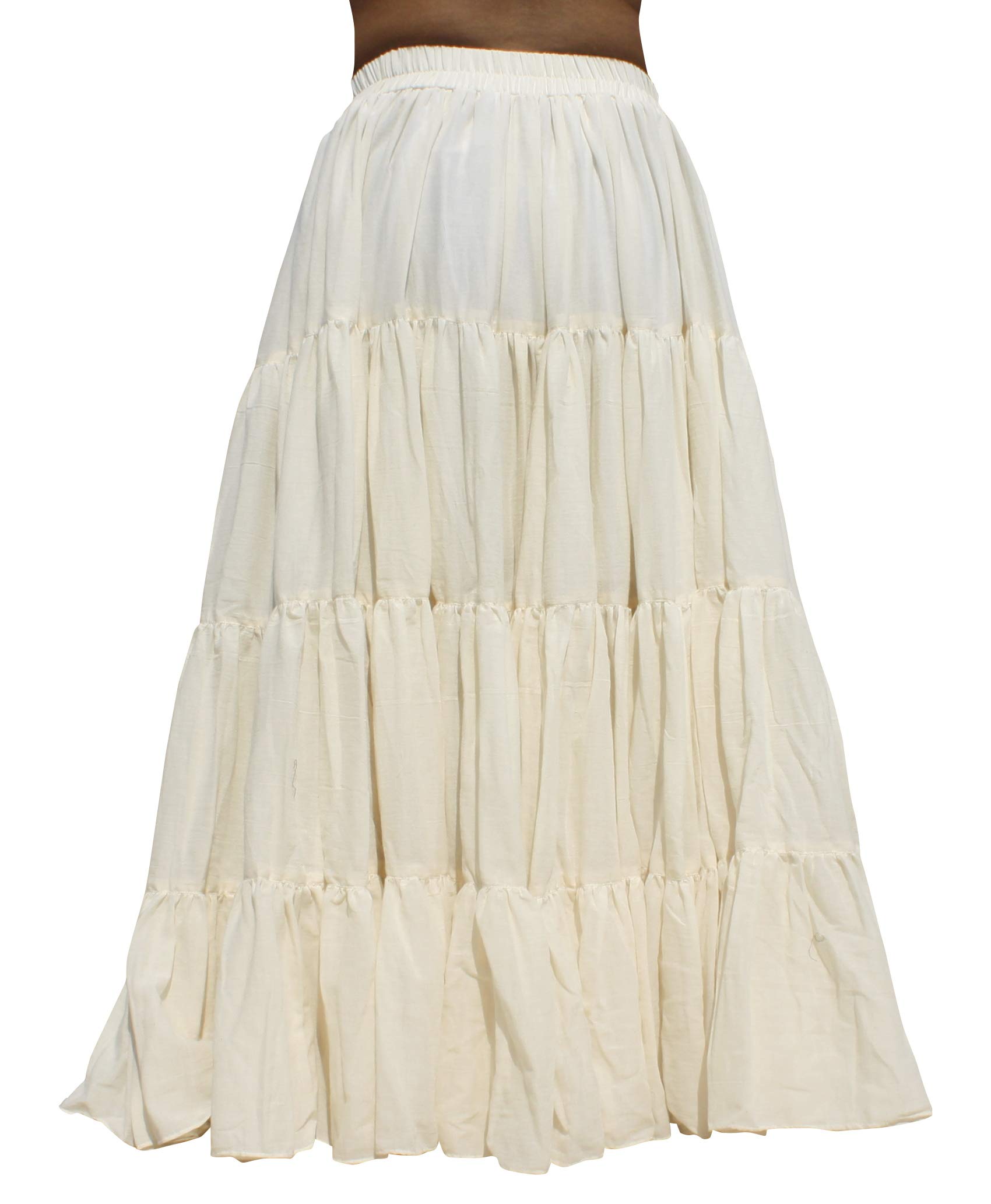RaanPahMuang 25 Yard Cotton Gypsy Dance Skirt - Full & Large Jaipur Style for Belly Dancing, Boho Fashion, and Festivals